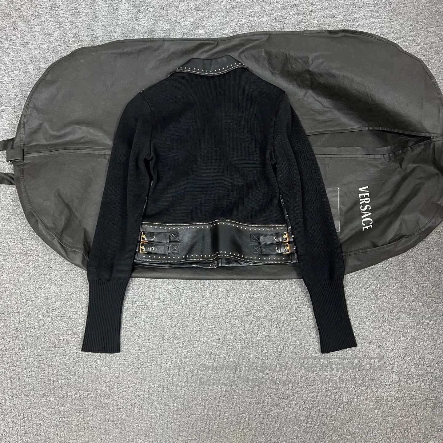 Versace Versace Knitted, stitched black and gold motorcycle leathe Size US XS / EU 42 / 0 - 2 Thumbnail