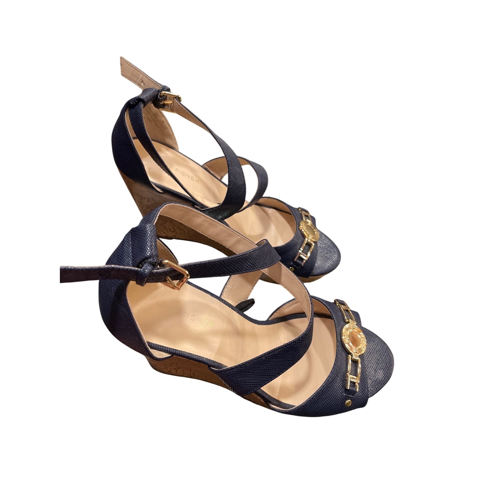 Marc Fisher Marc Fisher wms green gold 4" dress wedge heels shoes sz 9.5 Size US 9.5 / IT 39.5 - 3 Thumbnail