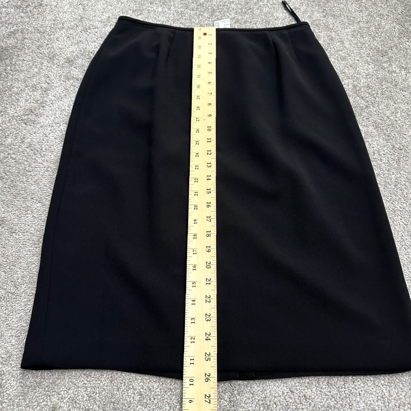 Vintage Le Suit Black Skirt Midi Pencil Womens 12 Zip Back Slit Workwear Office 26in Polyester Dry Clean Only Size 34" / US 12 / IT 48 - 6 Thumbnail