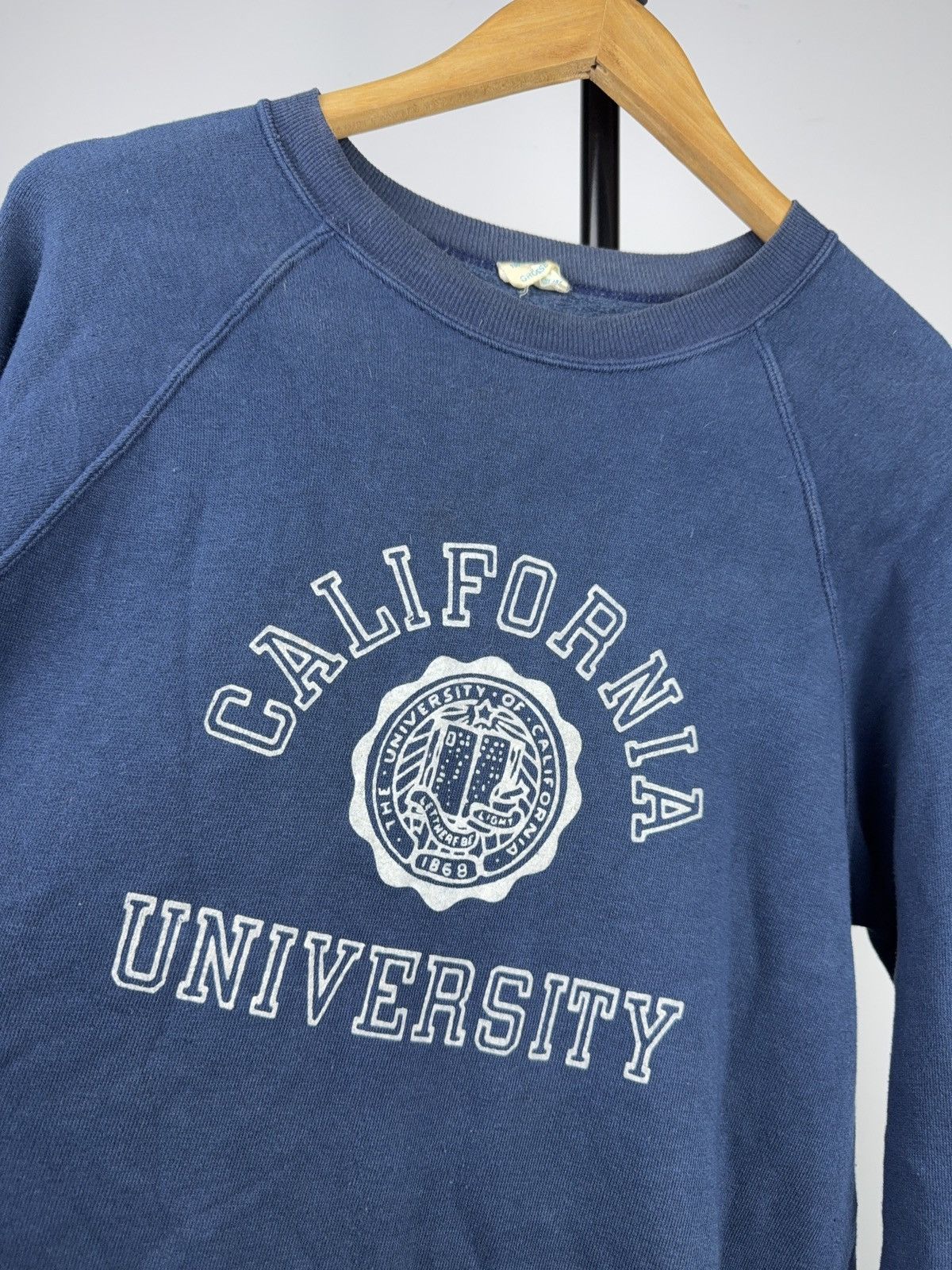 Vintage Vintage 80s California University Crewneck Sweatshirt Blue Size US M / EU 48-50 / 2 - 2 Thumbnail