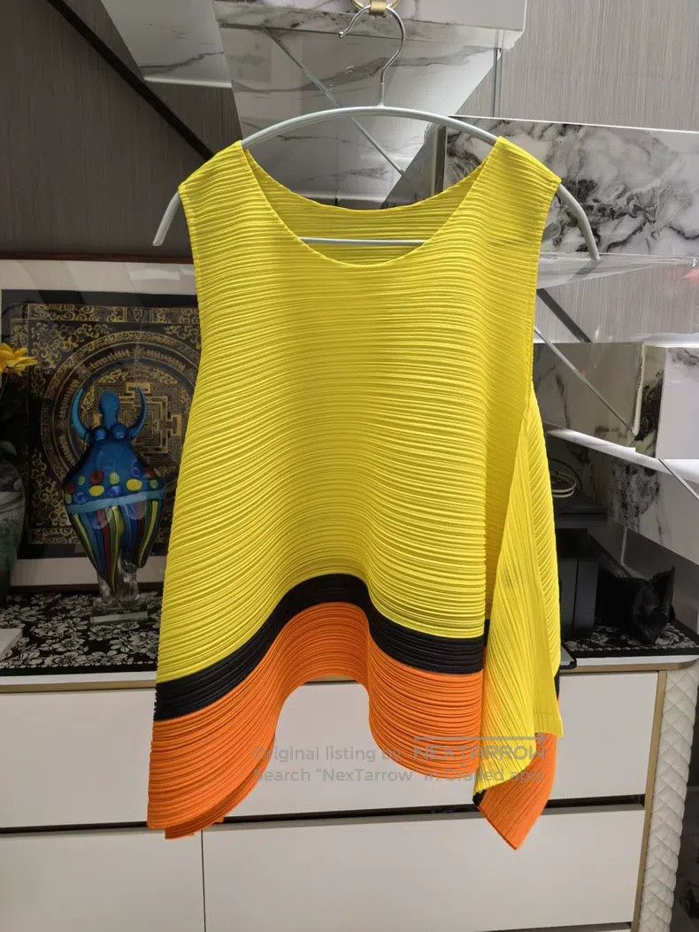 Issey Miyake Issey Miyake Horizontal Striped Yellow Patchwork Top Size M / US 6-8 / IT 42-44 - 2 Thumbnail