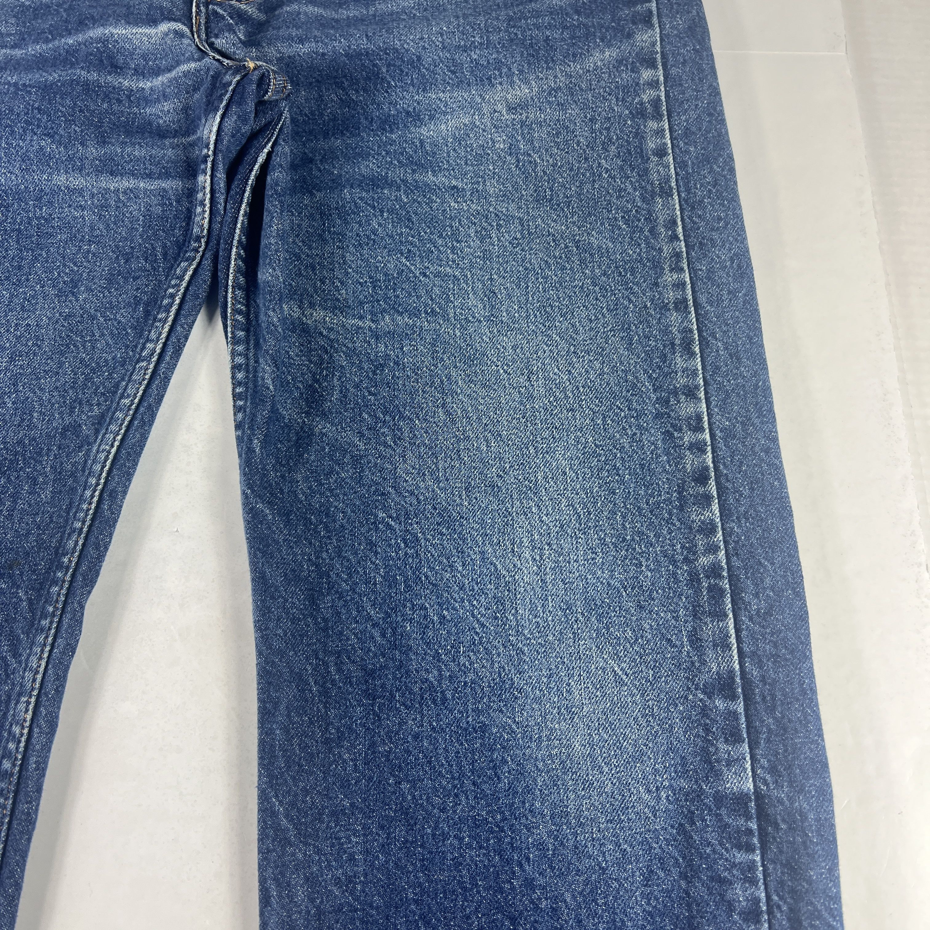 Levi's × Vintage VTG 90s Levi's Jean 505 Straight Dark Blue Denim Orange Tab Size US 37 - 3 Thumbnail