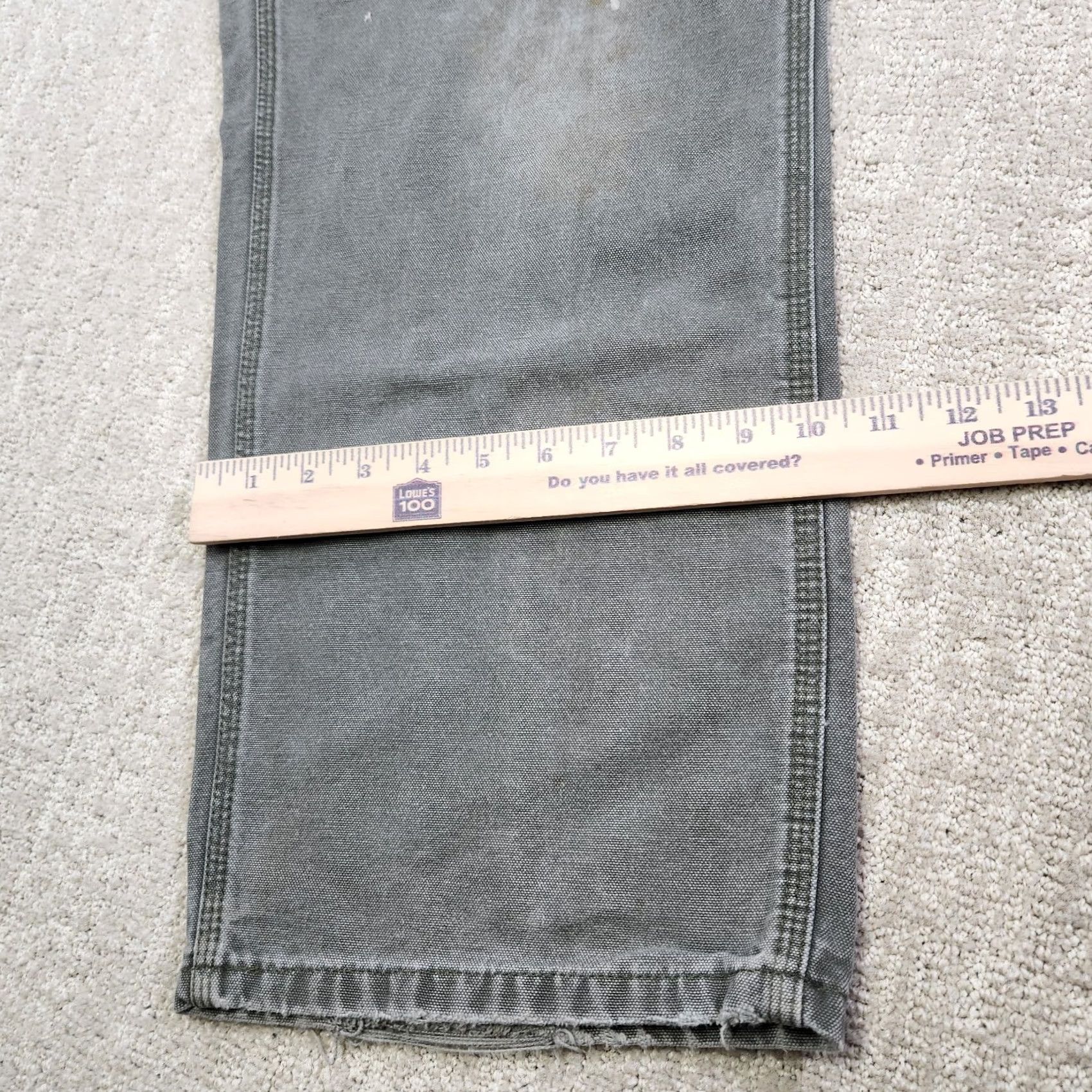 Carhartt VINTAGE Carhartt Pants Men 34x30 Moss Green Canvas Distressed Baggy Workwear 90s USA Carpenter Mens Pants Size US 34 / EU 50 - 6 Thumbnail
