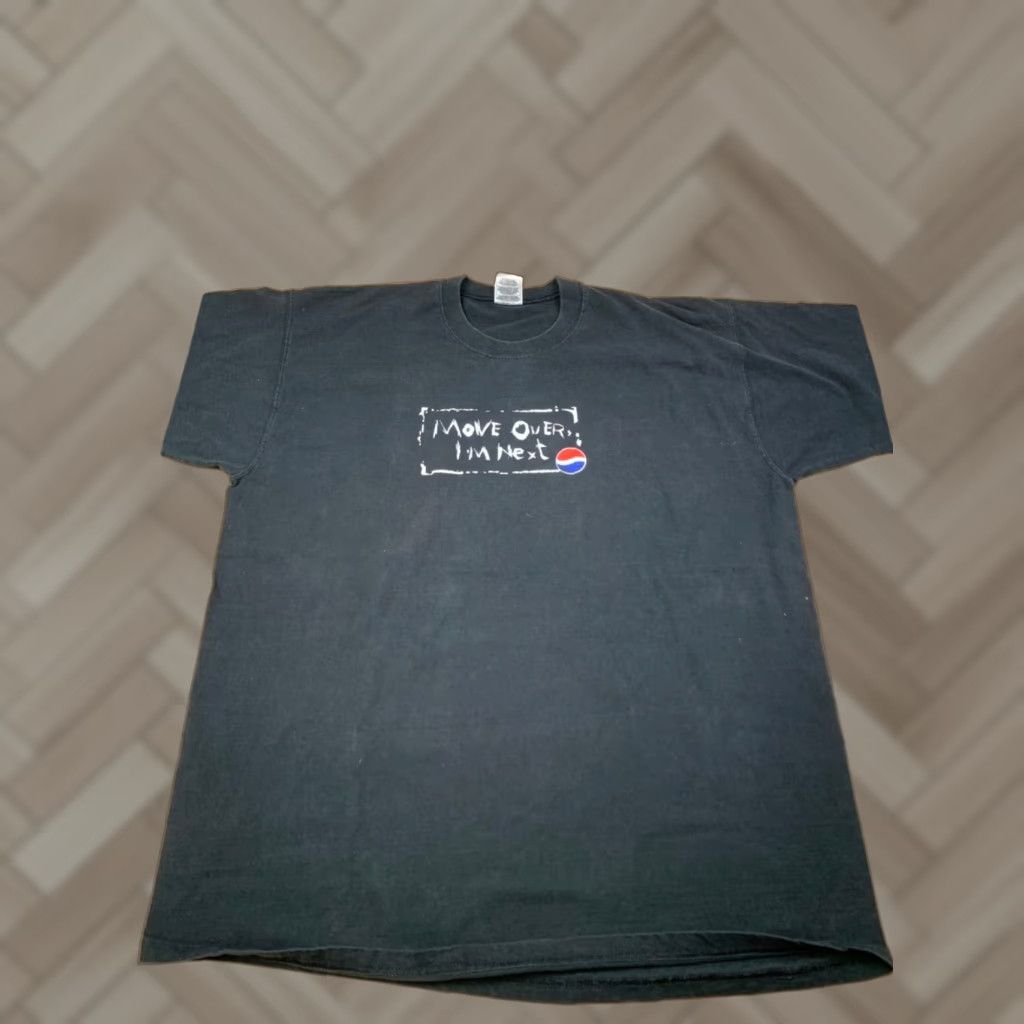 Fruit Of The Loom VINTAGE Pepsi Promo Shirt Mens XL Black Move Over... I'm Next 11425 Size US XL / EU 56 / 4 - 1 Thumbnail