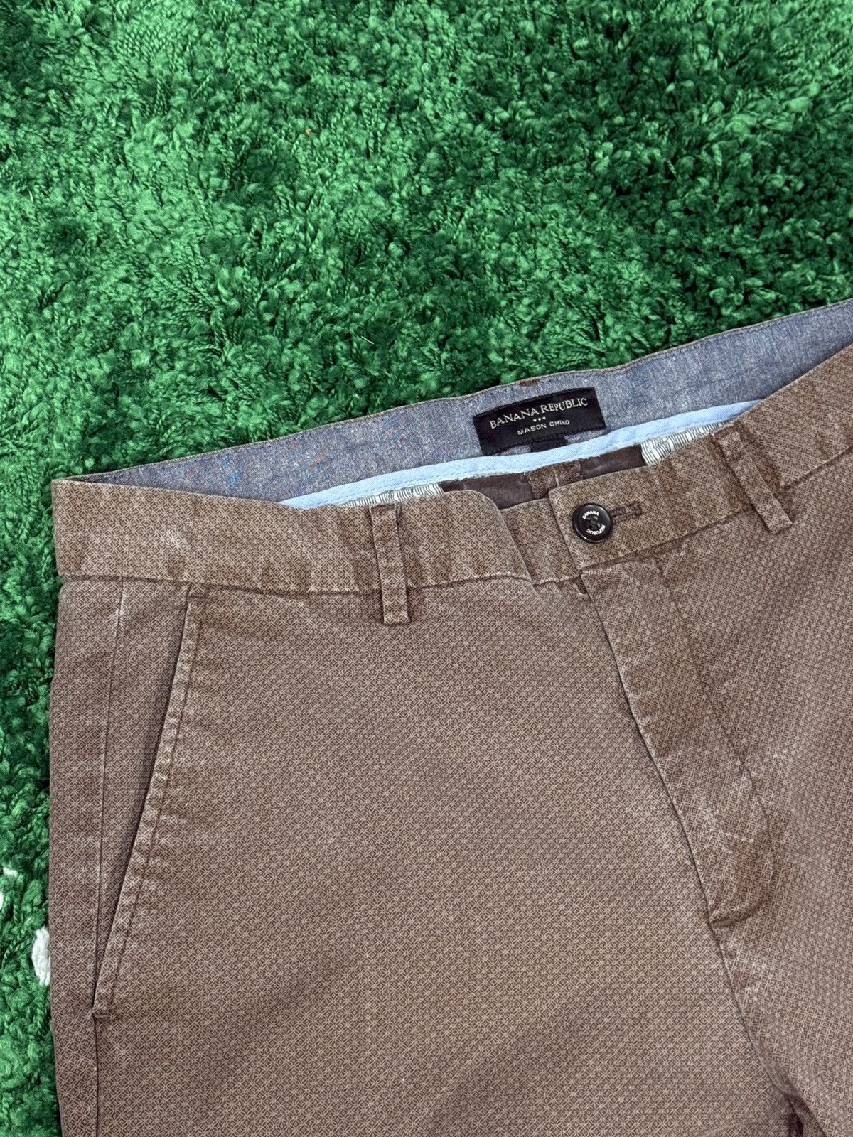 Banana Republic Banana Republic Brown Mason Pattern Chino Pants Sz. 34 x 30 Size US 34 / EU 50 - 3 Thumbnail