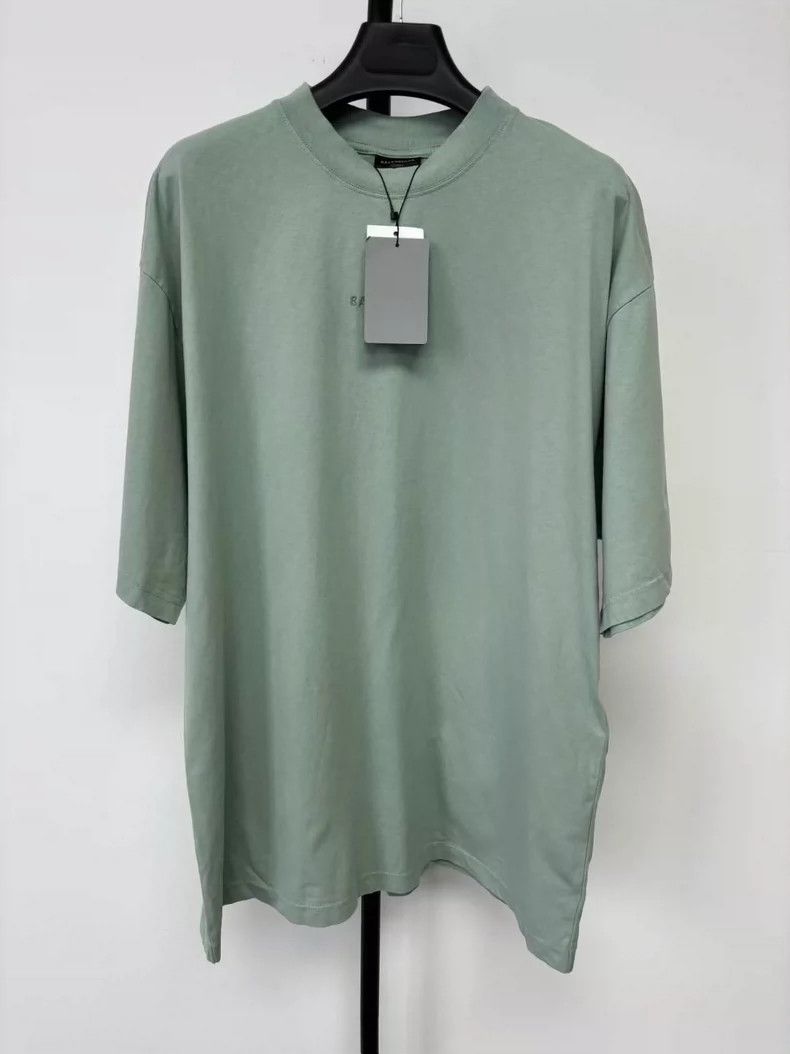 Balenciaga Balenciaga Mint green embroidered logo short sleeve T-shir Size US M / EU 48-50 / 2 - 2 Thumbnail