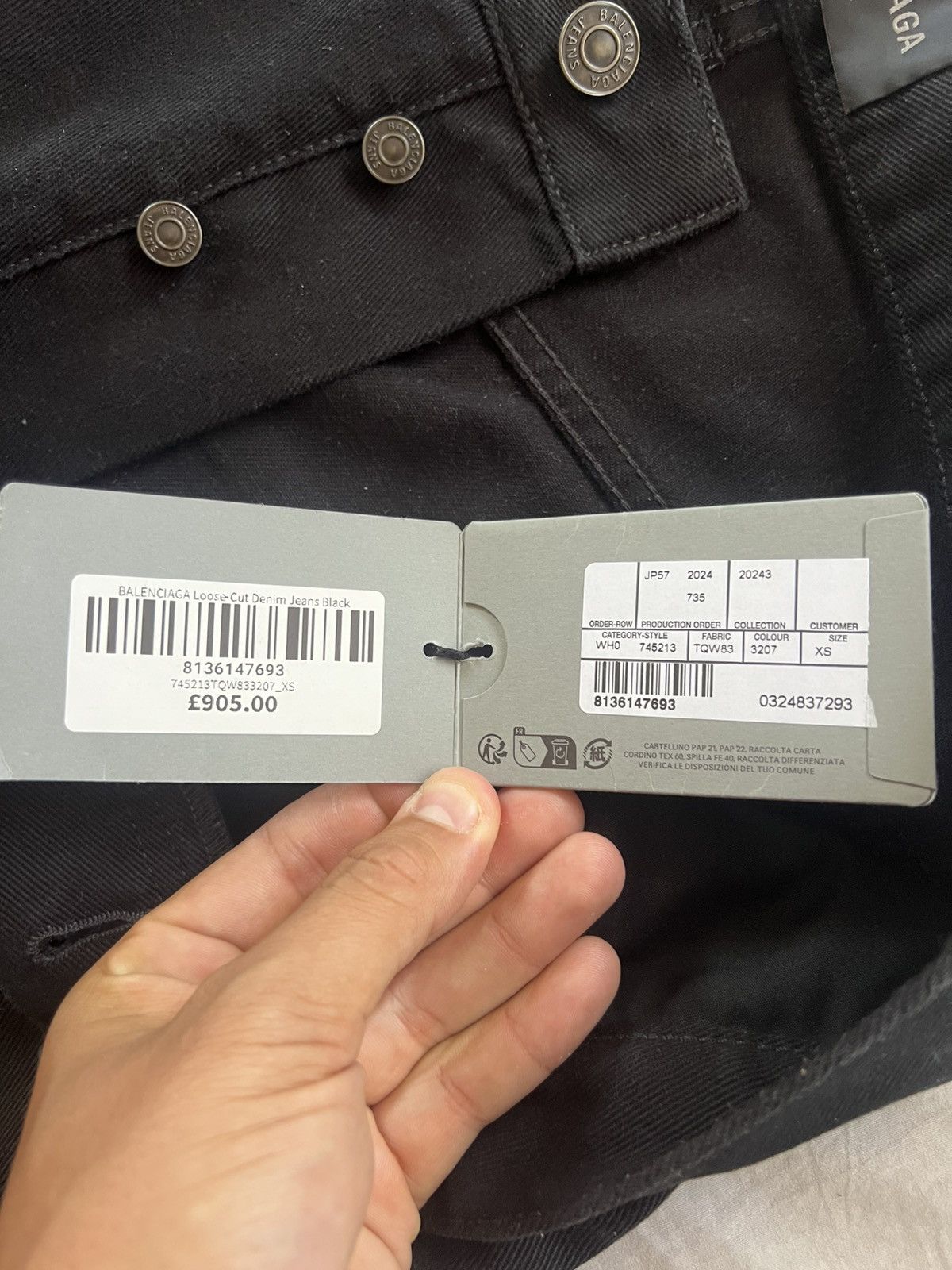 Balenciaga BALENCIAGA Loose-Cut Denim Jeans Black Size US 30 / EU 46 - 21 Thumbnail