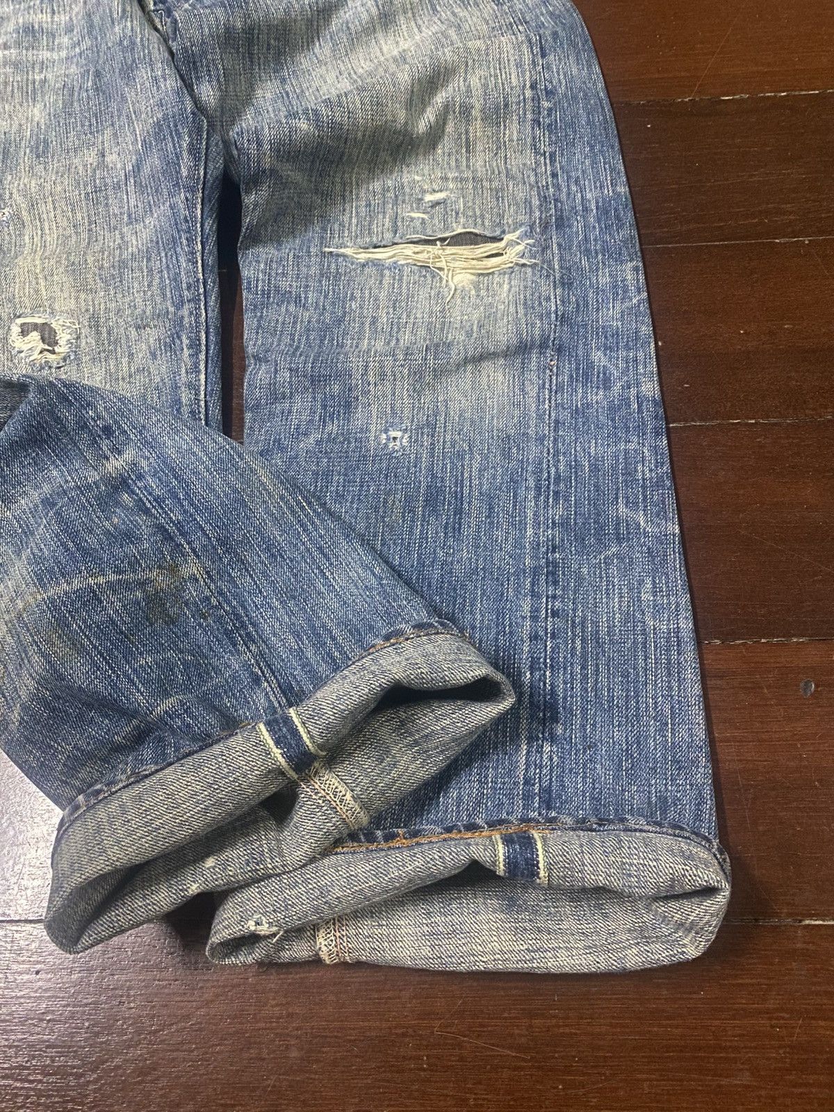 Sugar Cane Rare Sugar Cane Aloha distressed rework Selvedge Denim Size US 31 - 23 Thumbnail