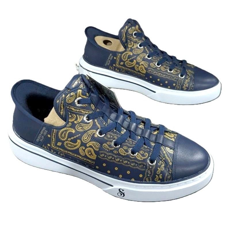 SKECHERS Skechers x Snoop Dogg Navy Paisley Bandana Leather Sneakers Size US 10 / IT 40 - 3 Thumbnail