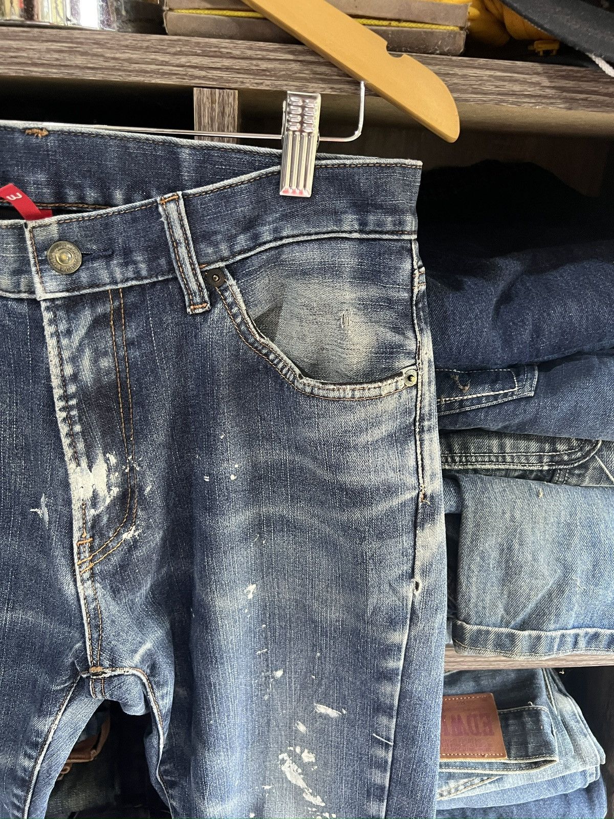 Uniqlo 🔥Uniqlo UJ Paint Splash Distressed Denim Size US 30 / EU 46 - 10 Thumbnail