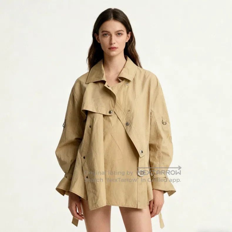 Hermes Hermes Asymmetrical Shirt Jacket, Khaki Size XS / US 0-2 / IT 36-38 - 3 Thumbnail