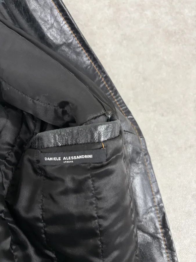Daniele Alessandrini Daniele Alessandrini Black Eroded Leather Jacket Size US M / EU 48-50 / 2 - 11 Thumbnail