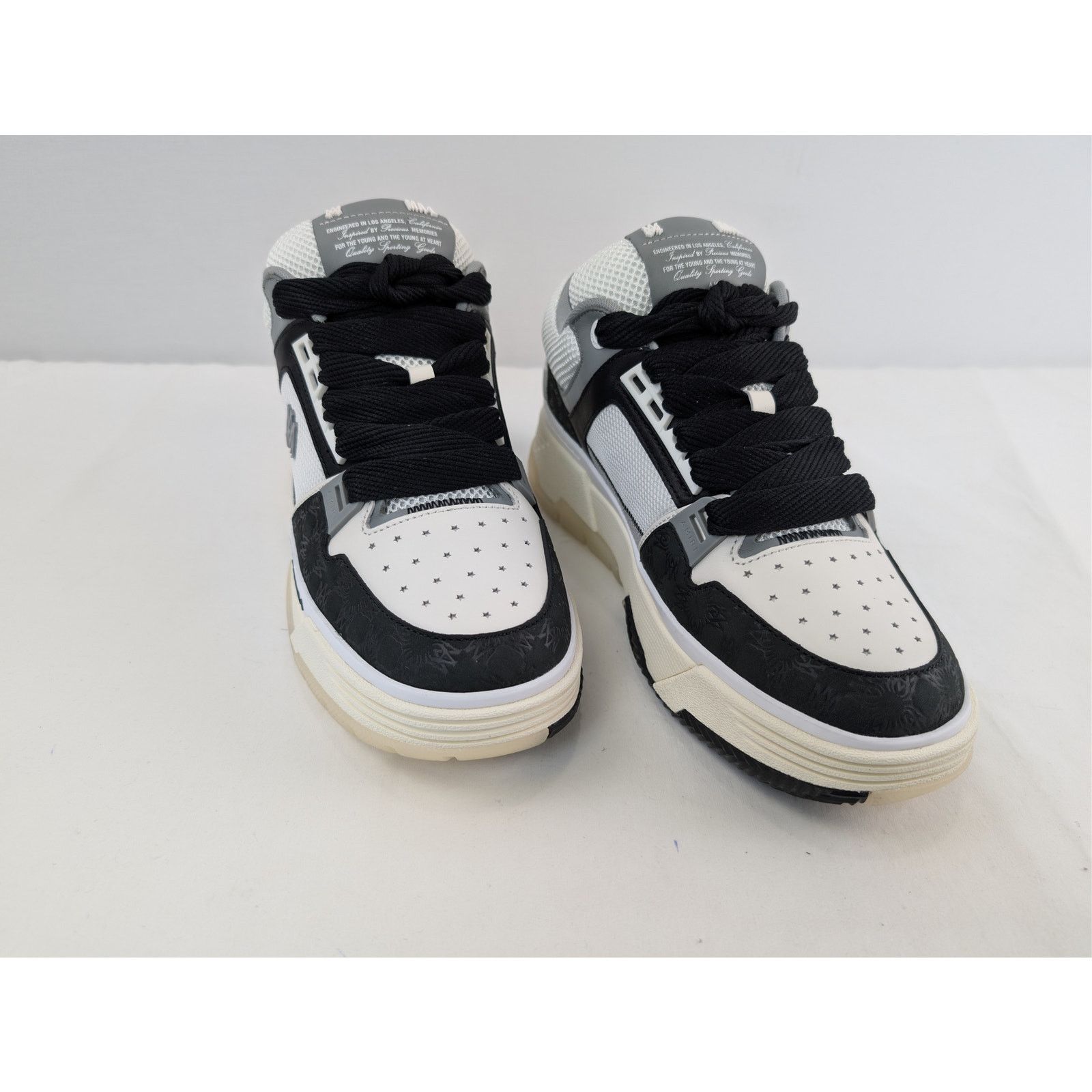 Amiri o1rshd1 MA-1 Quad Debossed Nubuck Sneakers in Black Size US 12 / EU 45 - 6 Thumbnail