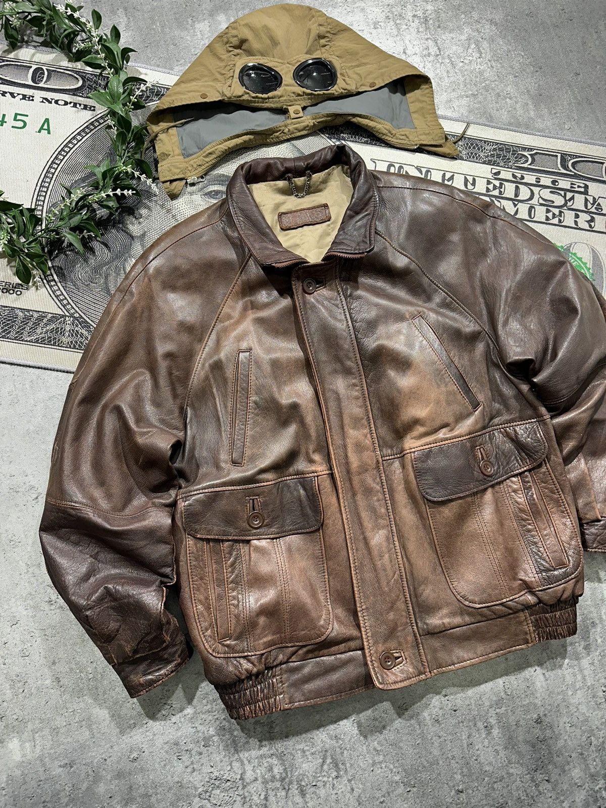 Japanese Brand × Vintage Leather jacket Vintage 80s St Michael made in Israel Size US L / EU 52-54 / 3 - 3 Thumbnail
