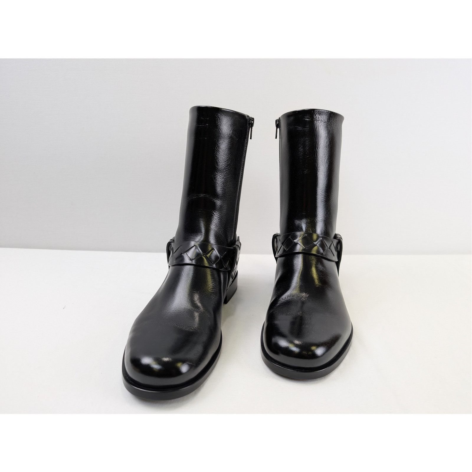 Bottega Veneta o1rshd1 Intrecciato-Woven Harness-Style Ankle Strap Hi Boots Size US 12 / EU 45 - 6 Thumbnail