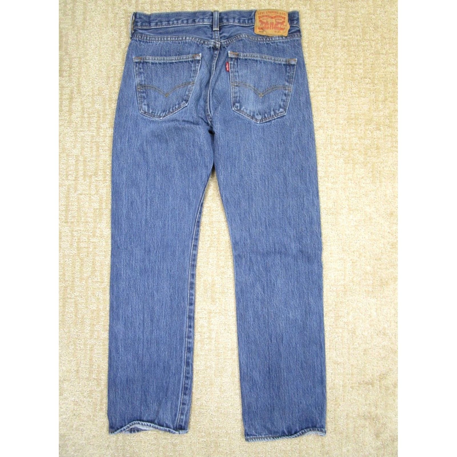 Levi's Levi's 501 Jeans Men 30x30 Blue Button Fly Regular Fit Denim Pant Dark Wash Size US 30 / EU 46 - 3 Thumbnail