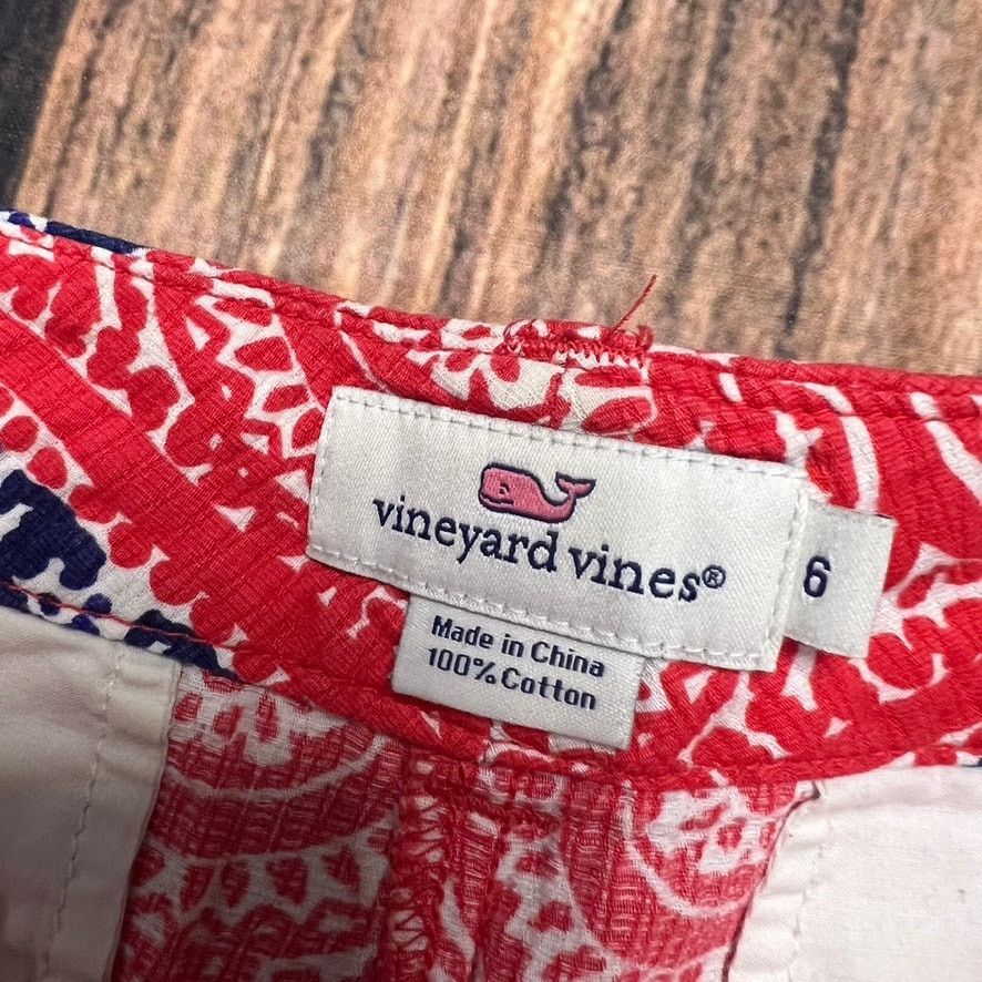 Vineyard Vines Vineyard Vines Women's Chino Shorts Size 6 Red White Blue Size 28" / US 6 / IT 42 - 3 Thumbnail