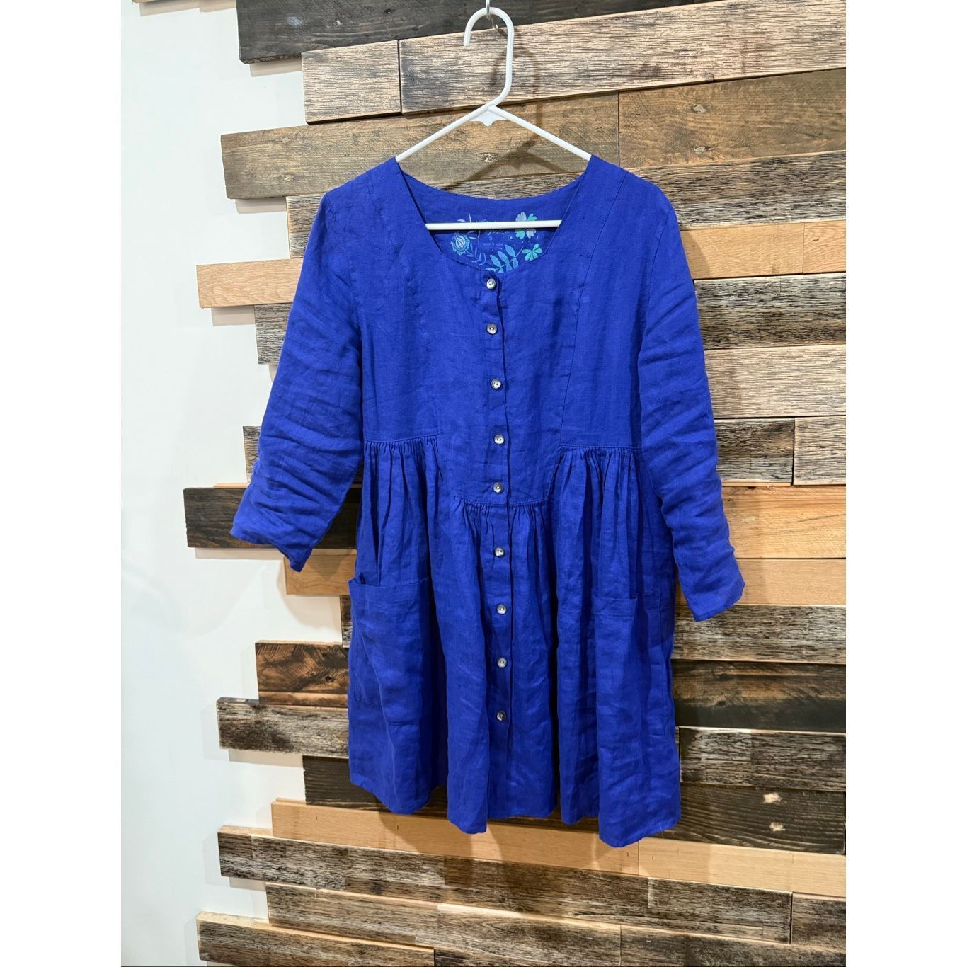 Guru Gudrun Sjoden blue linen top blouse tunic lagenlook size Sma Size S / US 4 / IT 40 - 1 Thumbnail