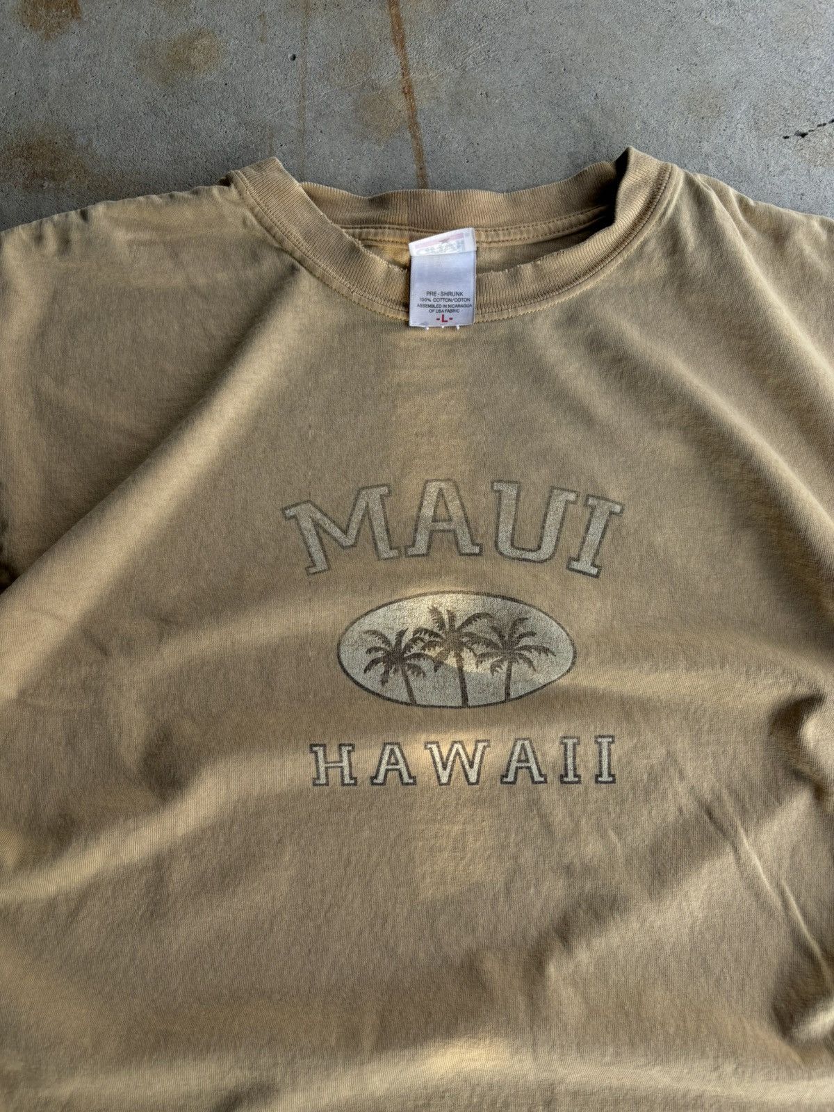 Vacation × Vintage Crazy Maui 90s Faded Mustard Yellow Boxy Vacation Tee Size US L / EU 52-54 / 3 - 3 Thumbnail