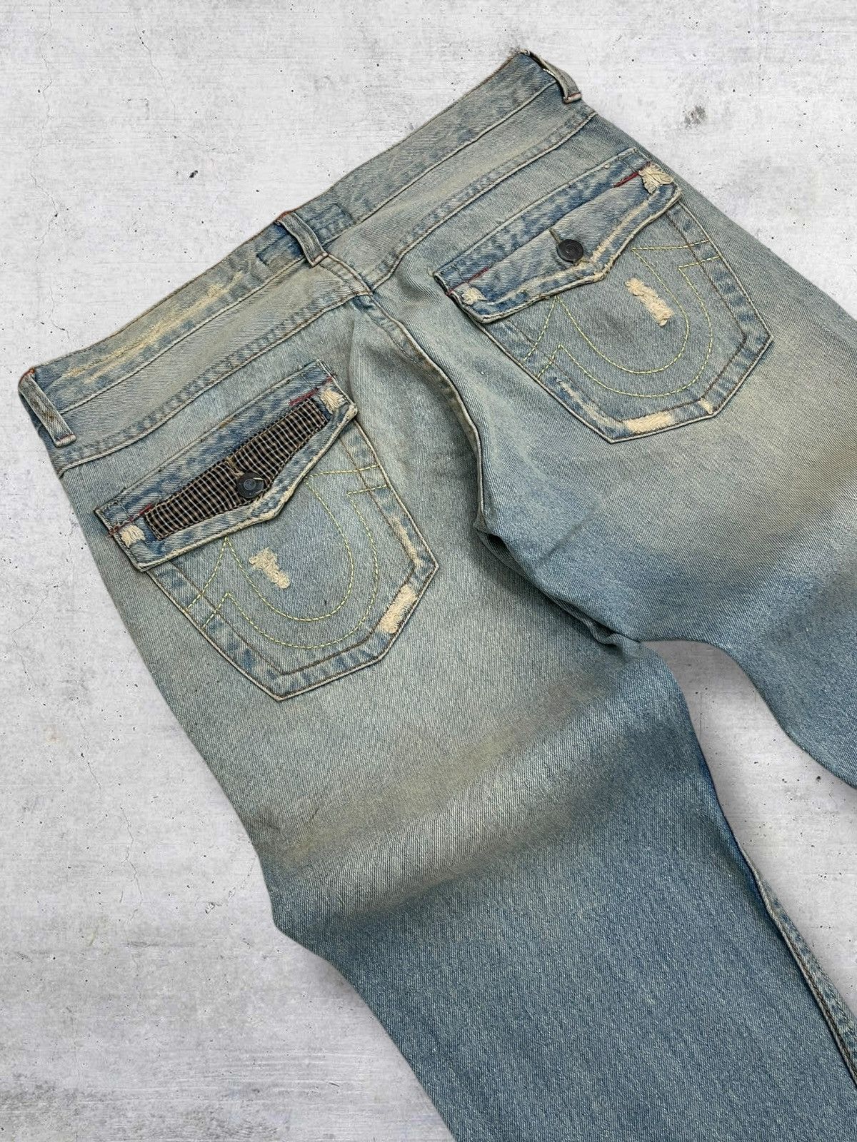 Tornado Mart VINTAGE FANCY CRAFTED JAPAN DESIGNER 90S RIPPED DENIM FLARED Size US 32 / EU 48 - 17 Thumbnail
