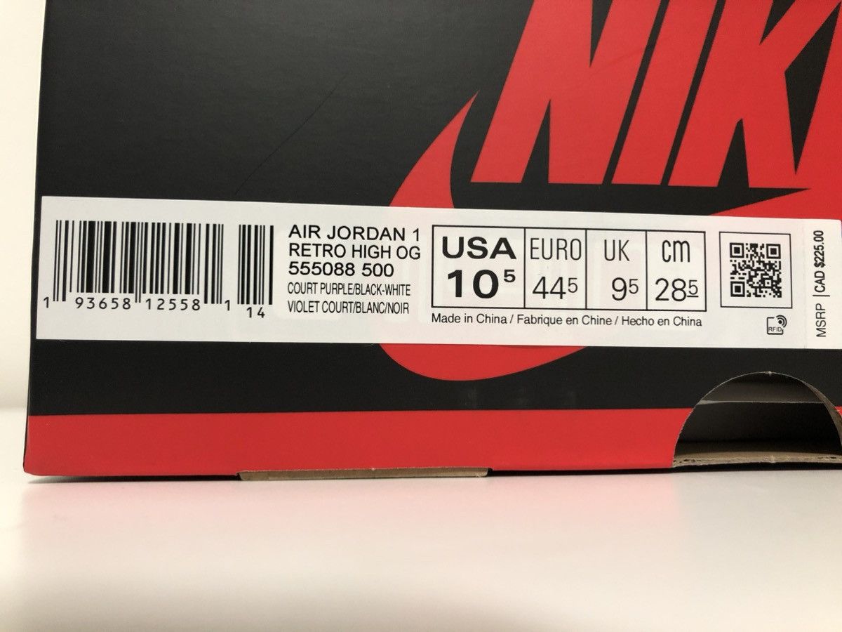 Jordan Brand Jordan 1 High Court Purple 2.0 (2020 Release) Size US 10.5 / EU 43-44 - 7 Thumbnail