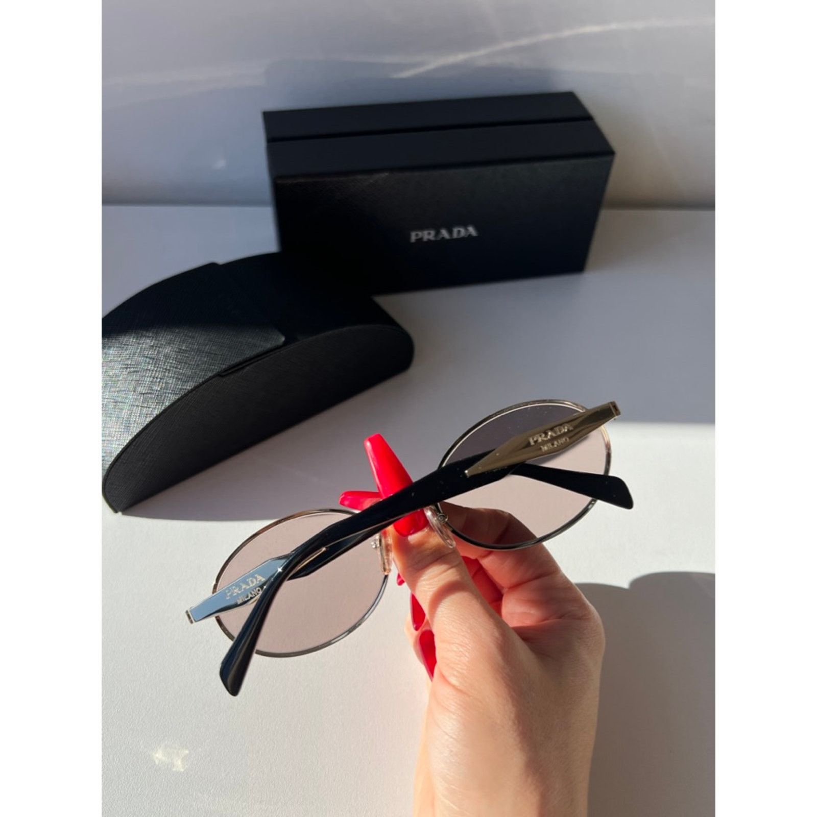 Prada NEW Prada PR65ZS Oval Sunglasses in Gold Purple Size ONE SIZE - 4 Thumbnail