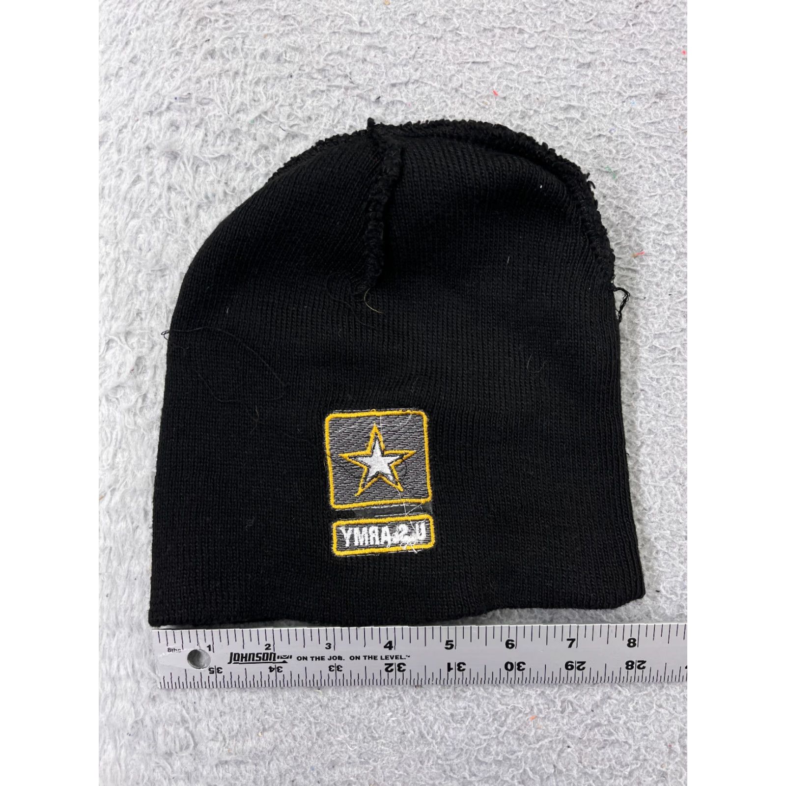 Vintage US Army Beanie Hat Adult One Size Black Knit Embroidered Polyester Ski Logo Winter Mens Size ONE SIZE - 4 Thumbnail