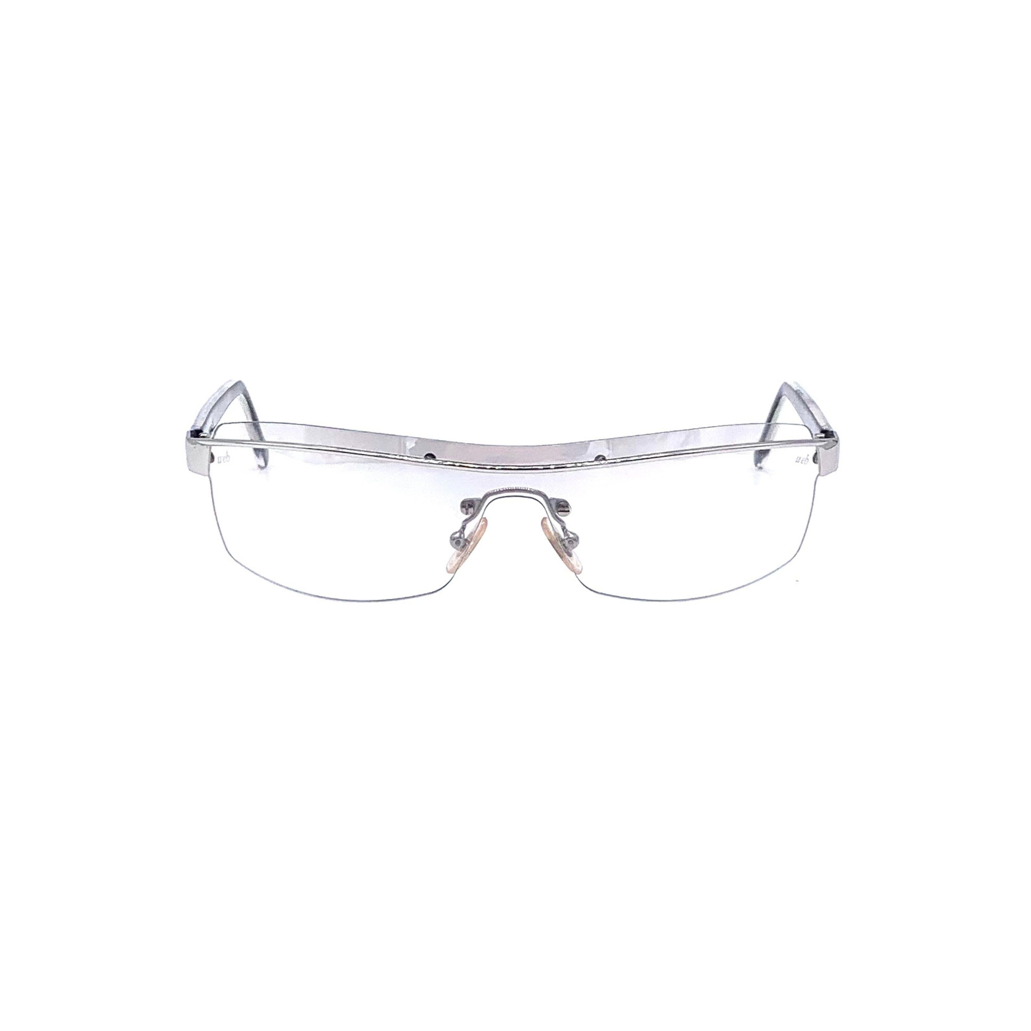 image of Vintage Web Web Transparent Eyeglasses in Silver, Women's