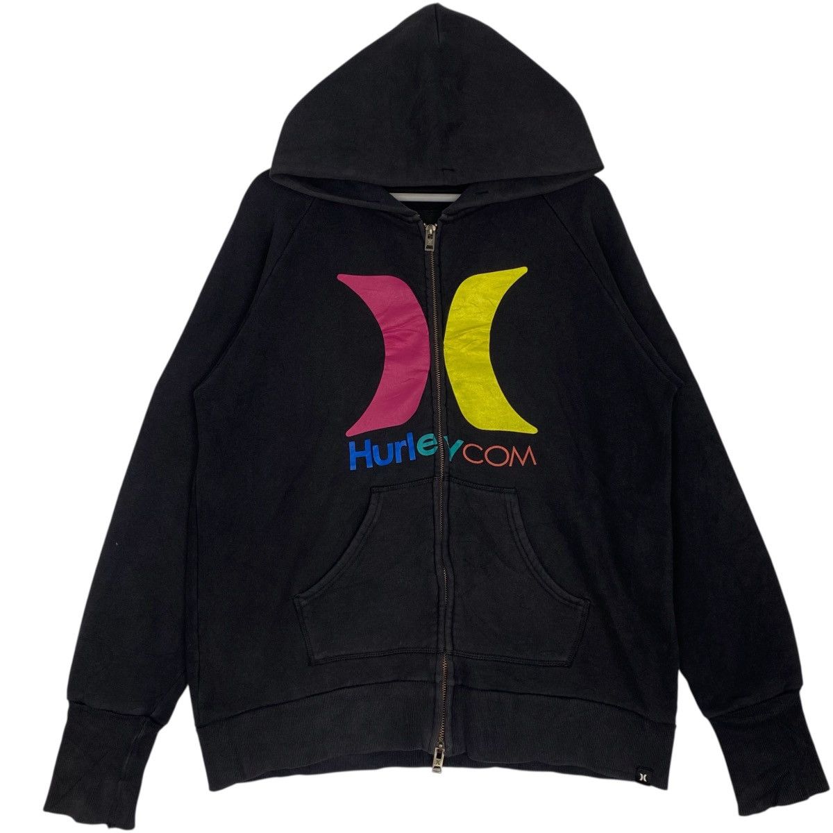 Vintage Vintage Hurley Men’s Hoodie Big Printed Black Pullover SizeM Size US M / EU 48-50 / 2 - 1 Thumbnail