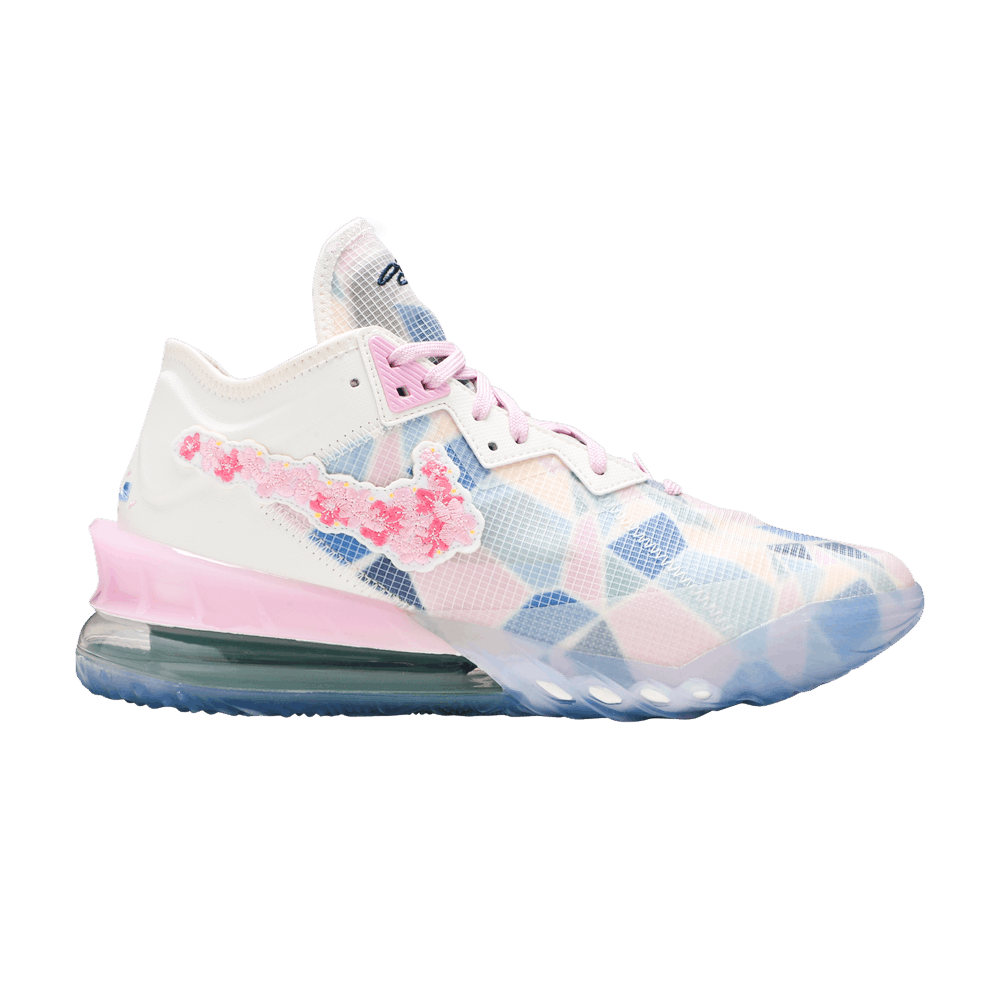 image of Atmos X Lebron 18 Low Sakura Shoes in Pink, Men's (Size 9)