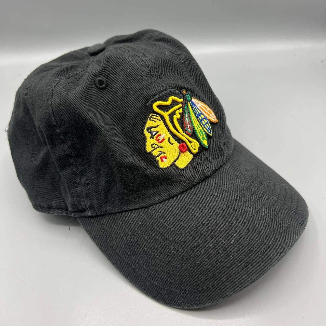 47 Chicago Blackhawks Hat Men Black 47 Brand NHL Strap Back Cap Size ONE SIZE - 7 Thumbnail