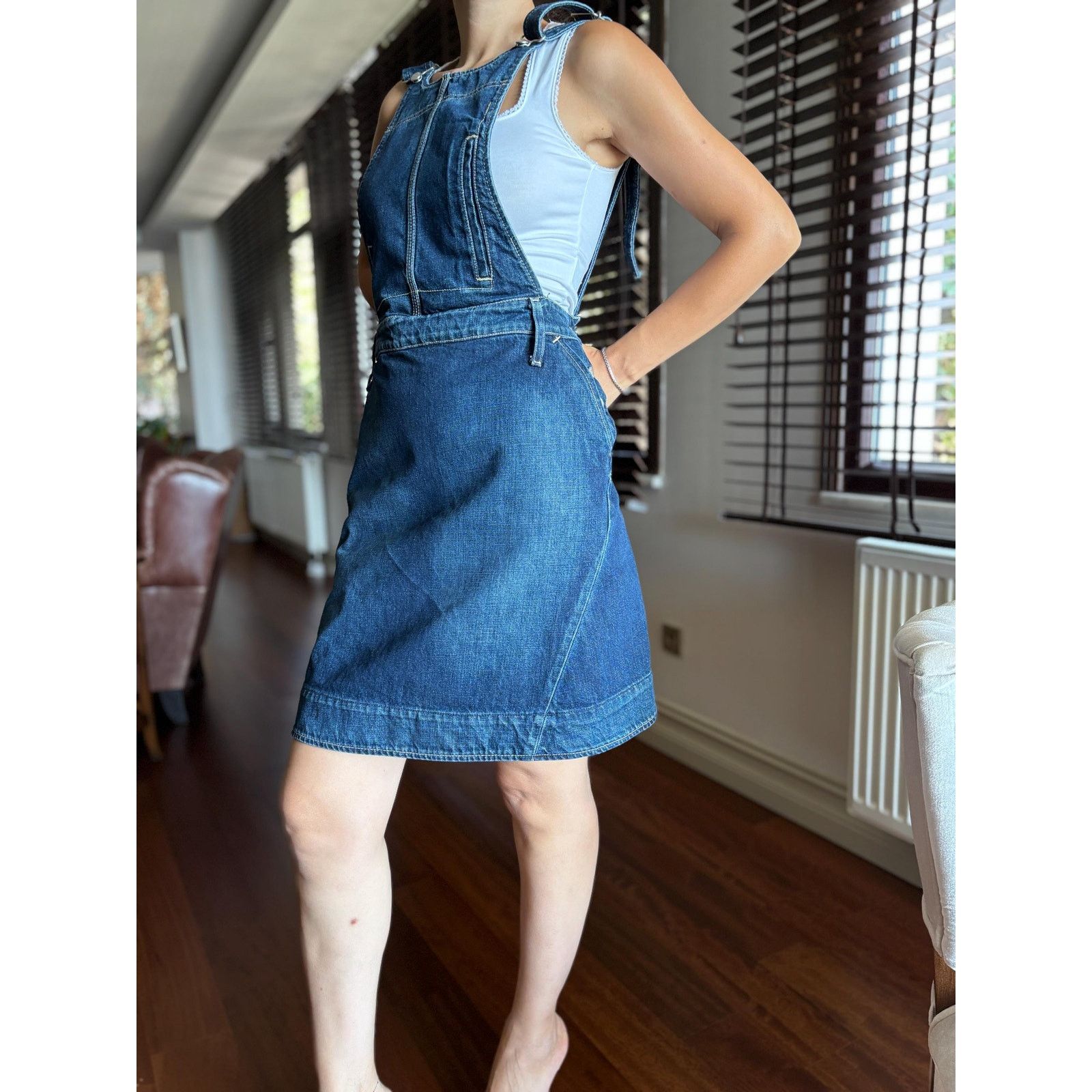 Levi's Vintage Levi’s Engineered Jeans Y2K Denim Overall Skirt SZ M Size 30" / US 8 / IT 44 - 3 Thumbnail