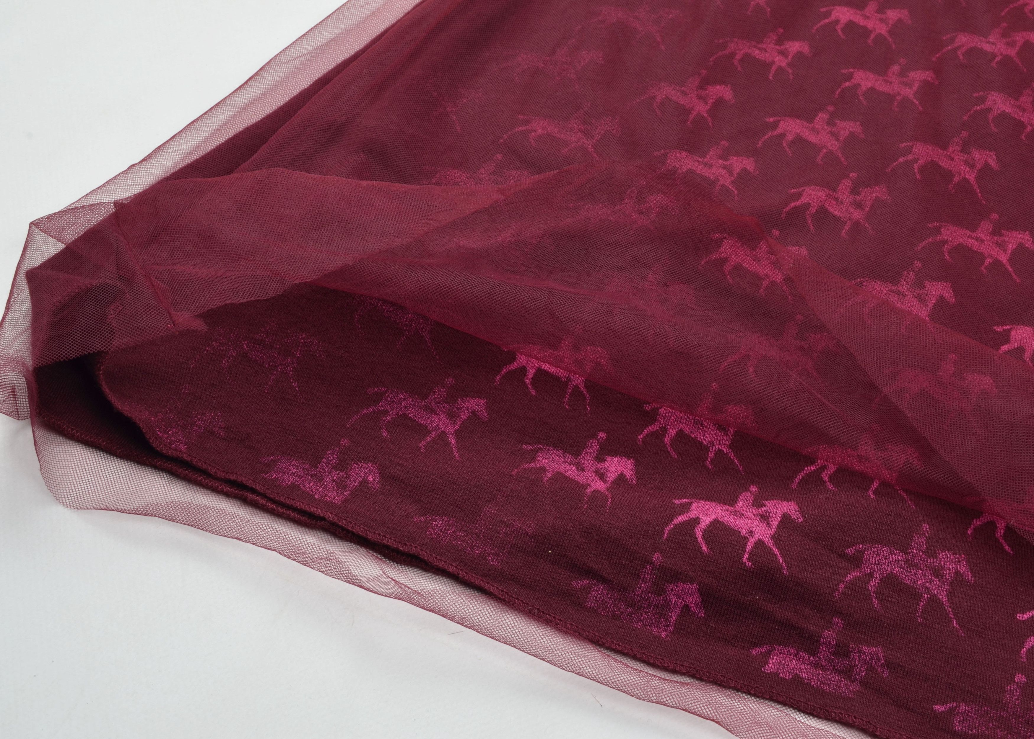 Designer × Vintage Otium Tulle Halter Appliqué Horse Print Mesh Overlay Dress Size M / US 6-8 / IT 42-44 - 8 Thumbnail