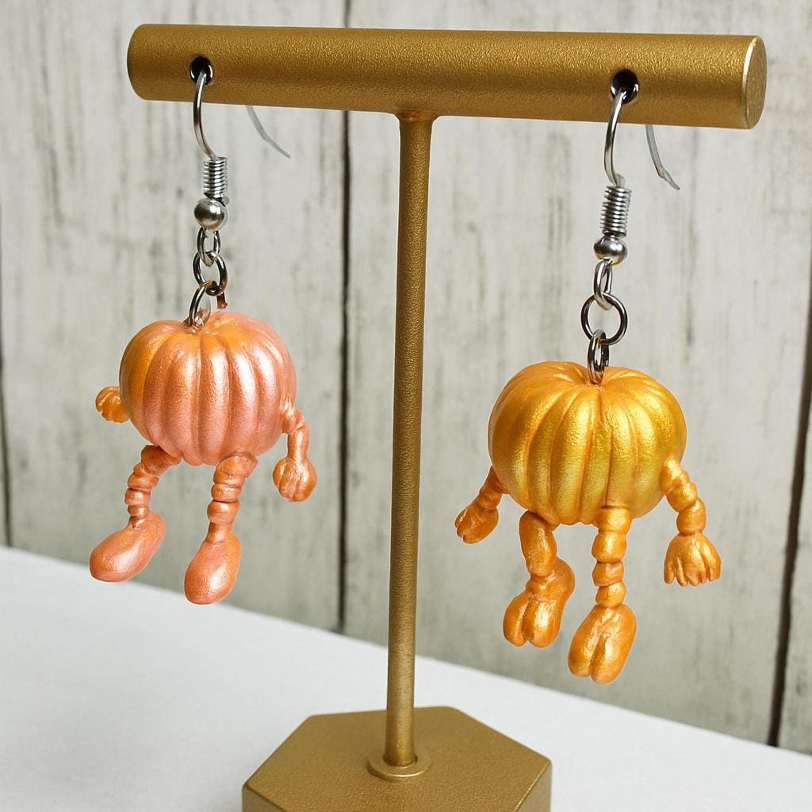 Other 3D Printed Pumpkin Earrings – Cute Fall Sitting Pumpkins Size ONE SIZE - 1 Thumbnail
