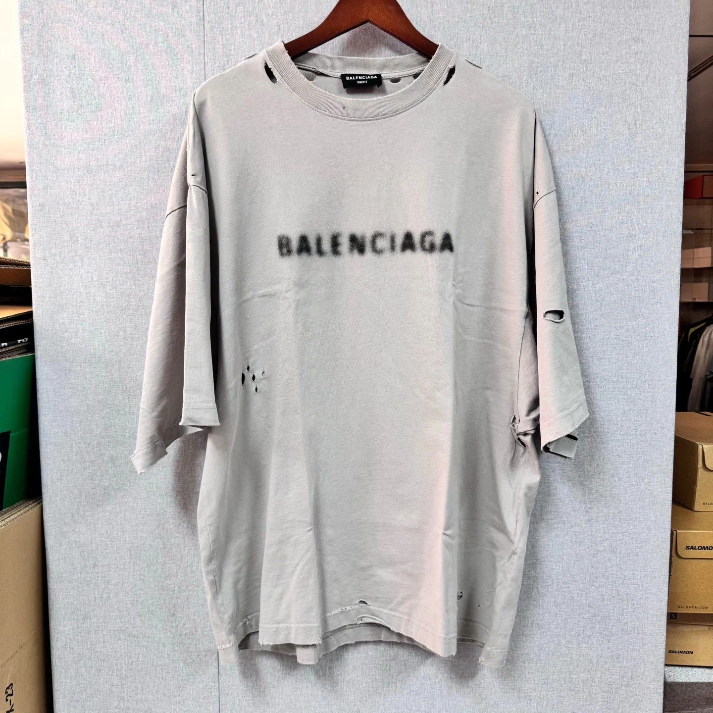 Balenciaga Balenciaga Blurred Destroyed s/s tee Gray XS Size US XS / EU 42 / 0 - 1 Thumbnail