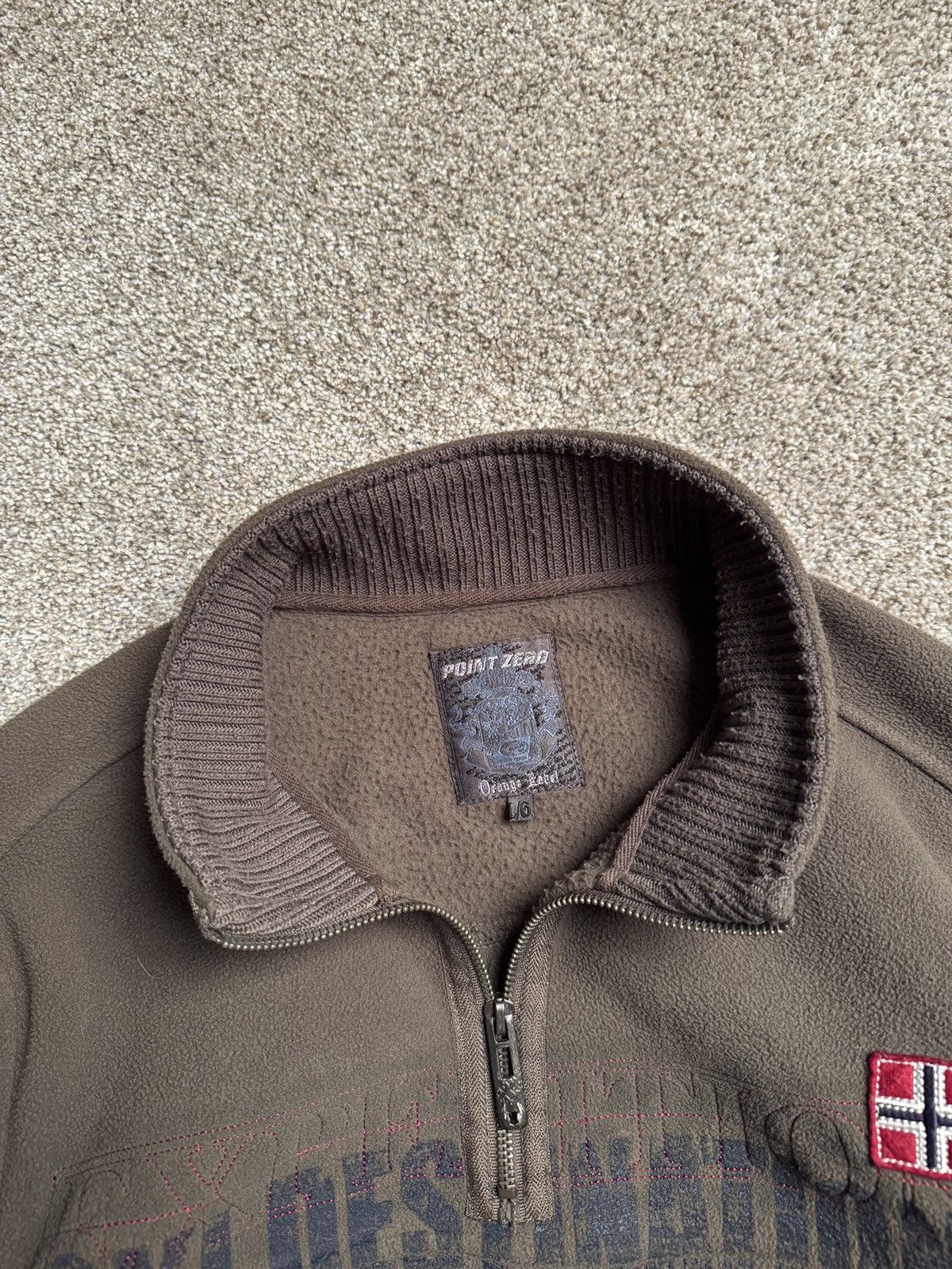 Point Zero POINT ZERO ORANGE LABEL “MOSS” Y2K STYLE FLEECE QUARTER ZIP Size US L / EU 52-54 / 3 - 3 Thumbnail