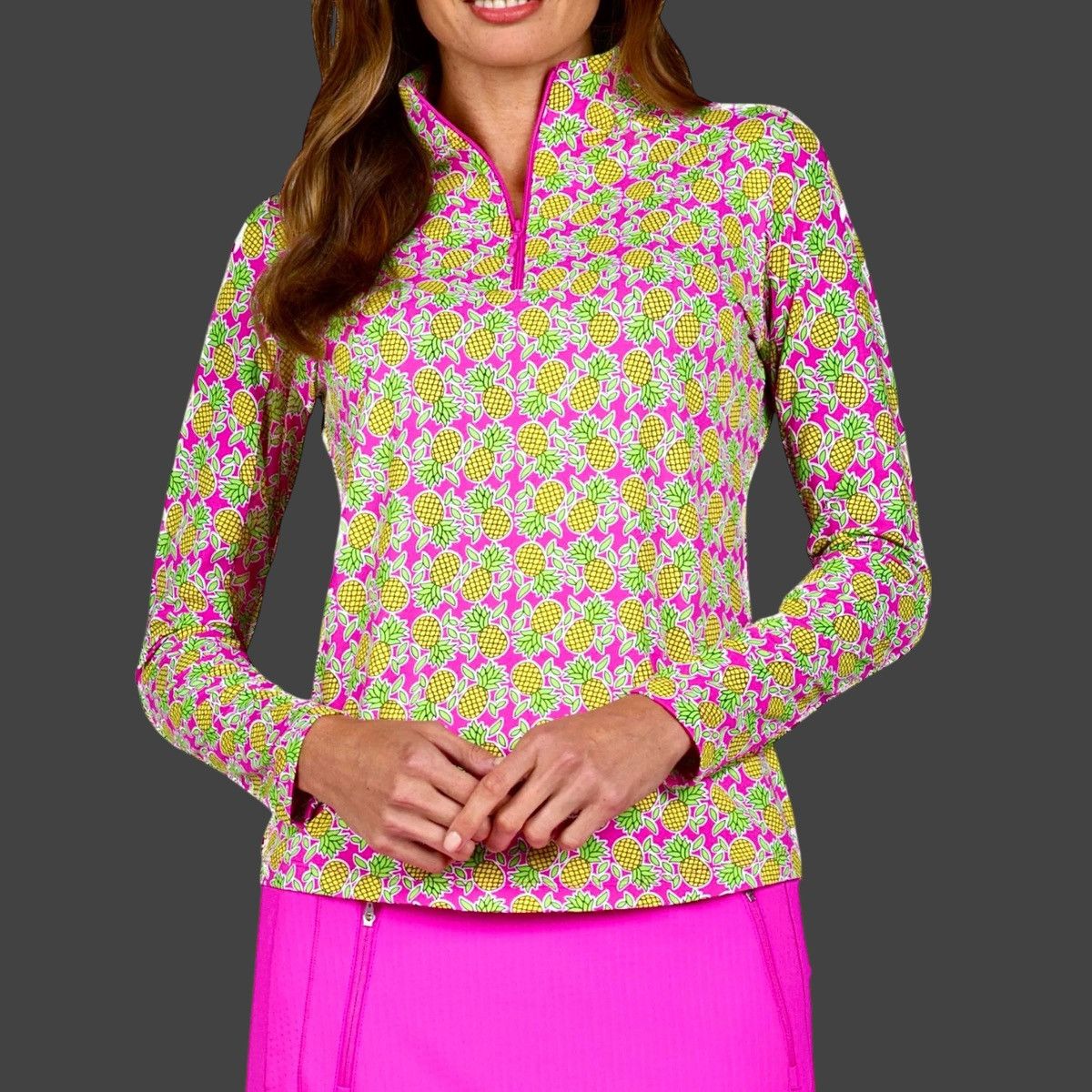 Other IBKUL Women’s Chantal Zip Long Sleeve Shirt Sz S Size S / US 4 / IT 40 - 2 Thumbnail
