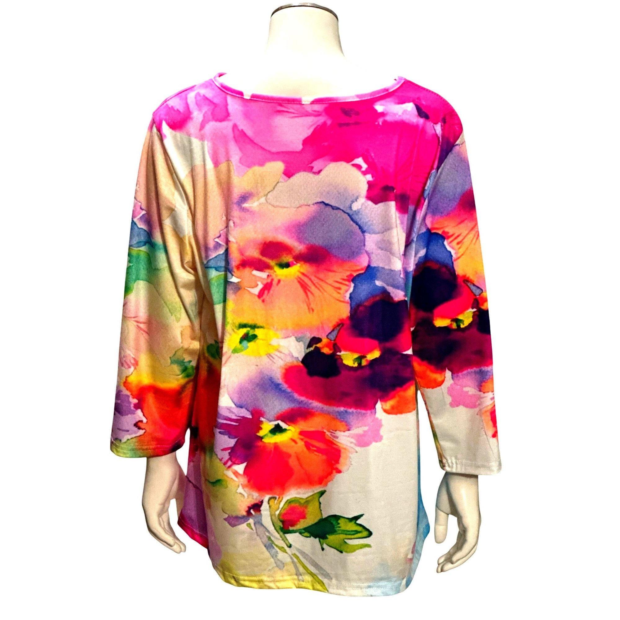 Other CCC Floral Pullover Watercolor Art Long Sleeve Blouse Classi Size L / US 10 / IT 46 - 3 Thumbnail