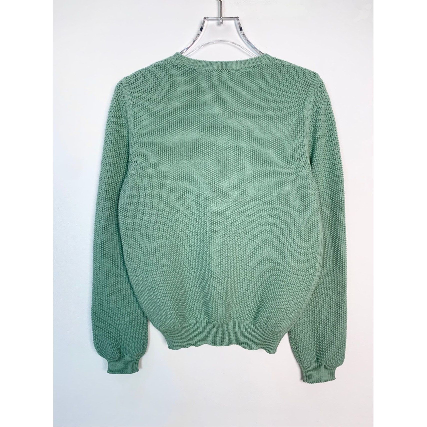Max Mara 005368 Max Mara Mint Green Textured Knit Sweater With Embroi Size S / US 4 / IT 40 - 2 Thumbnail