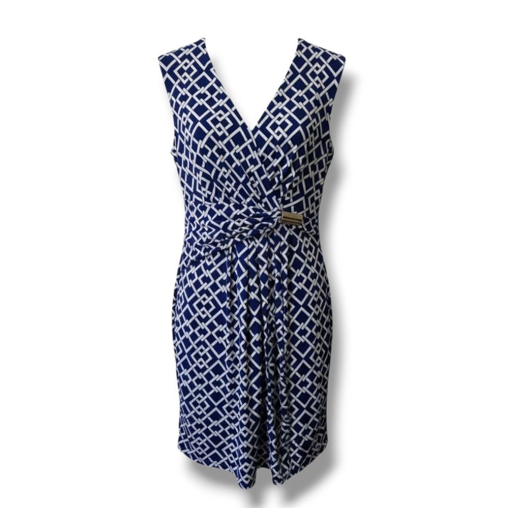 Other En Focus Studio Women’s Blue White Sleeveless Stretch dress Size S / US 4 / IT 40 - 1 Thumbnail