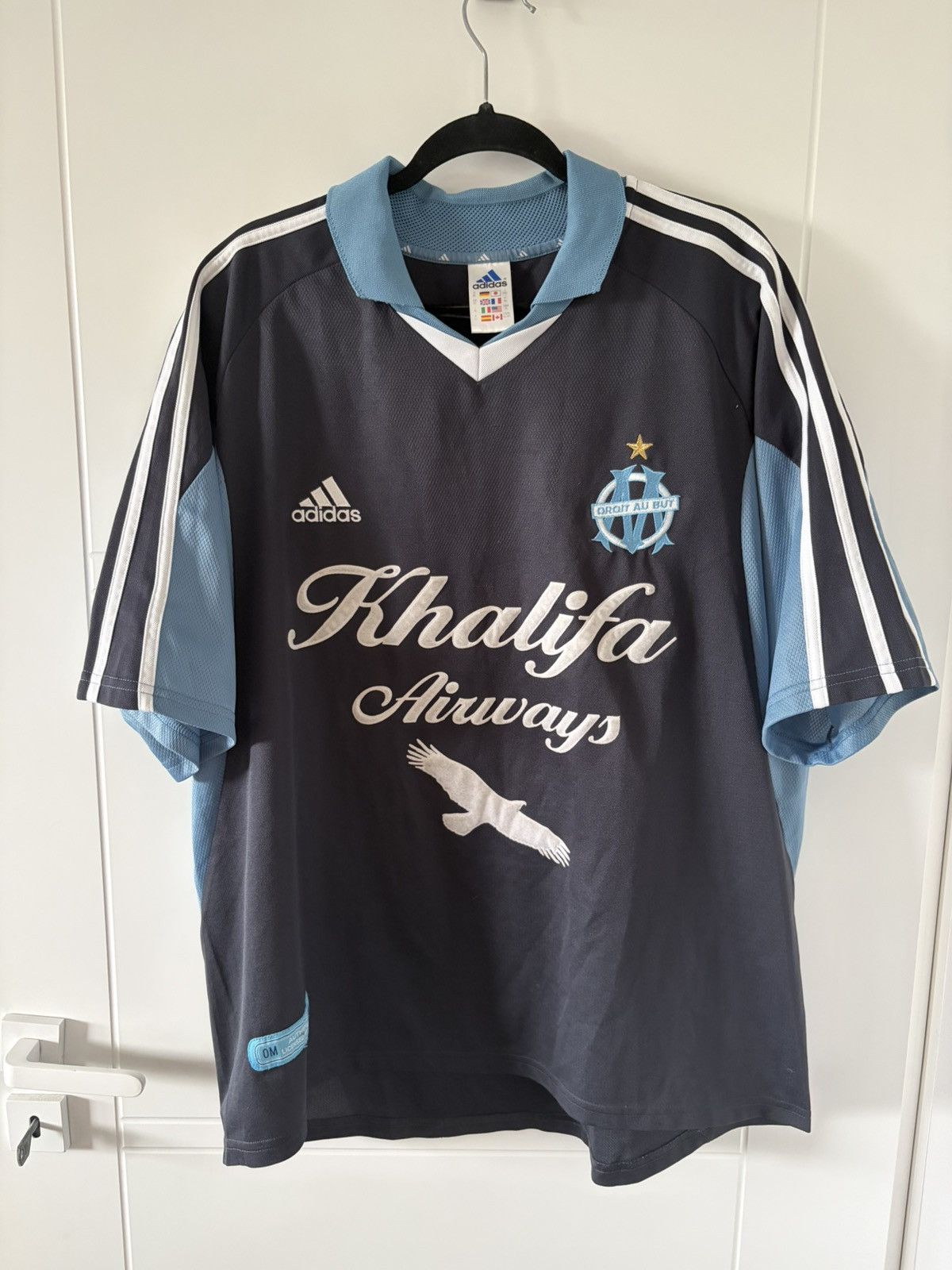 Adidas Olympique Marseille adidas 2001/2002 away Vintage Jersey Size US XL / EU 56 / 4 - 1 Thumbnail