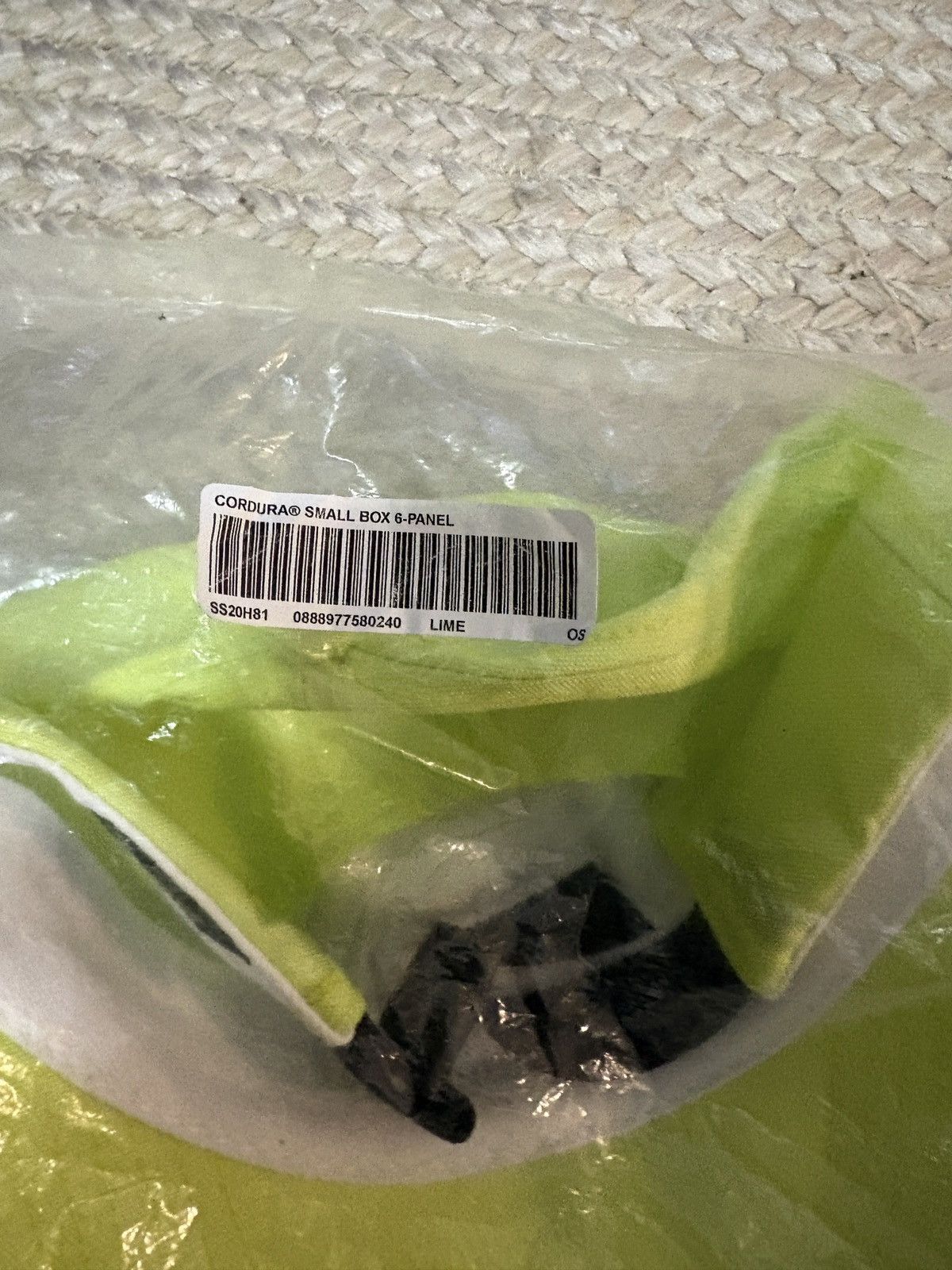 Supreme Supreme Cordura Small Box Logo 6 Panel Hat Lime Size ONE SIZE - 4 Thumbnail