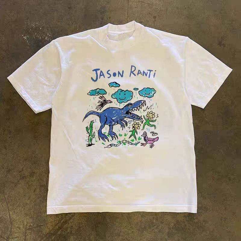 Vintage White washed retro dinosaur print t-shirt Size US M / EU 48-50 / 2 - 1 Thumbnail