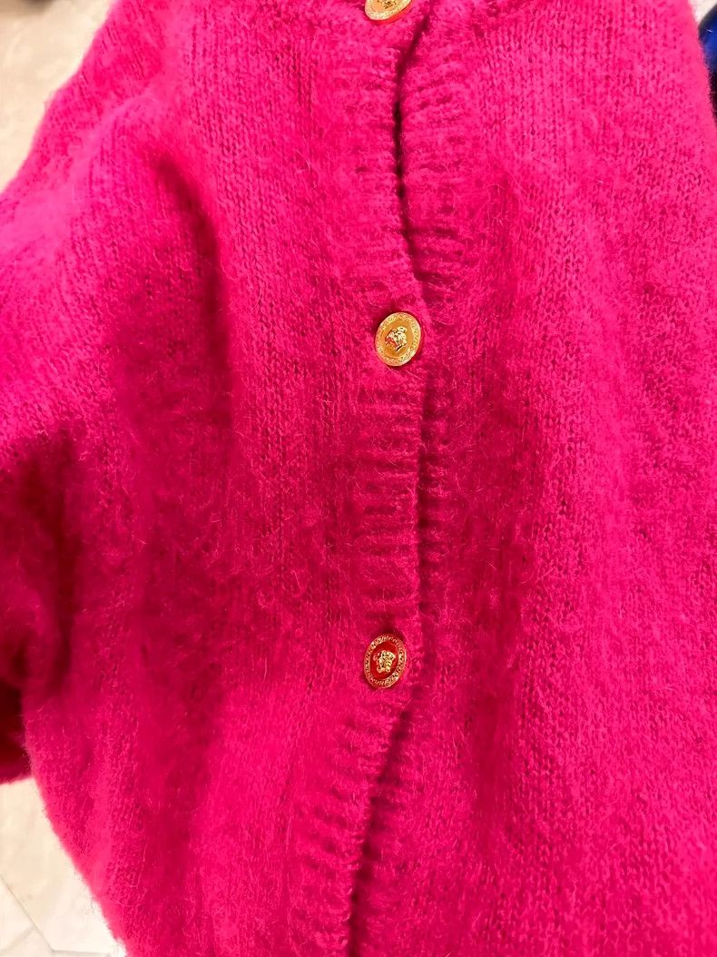 Versace Versace Classic peach pink mohair cardigan Size S / US 4 / IT 40 - 6 Thumbnail