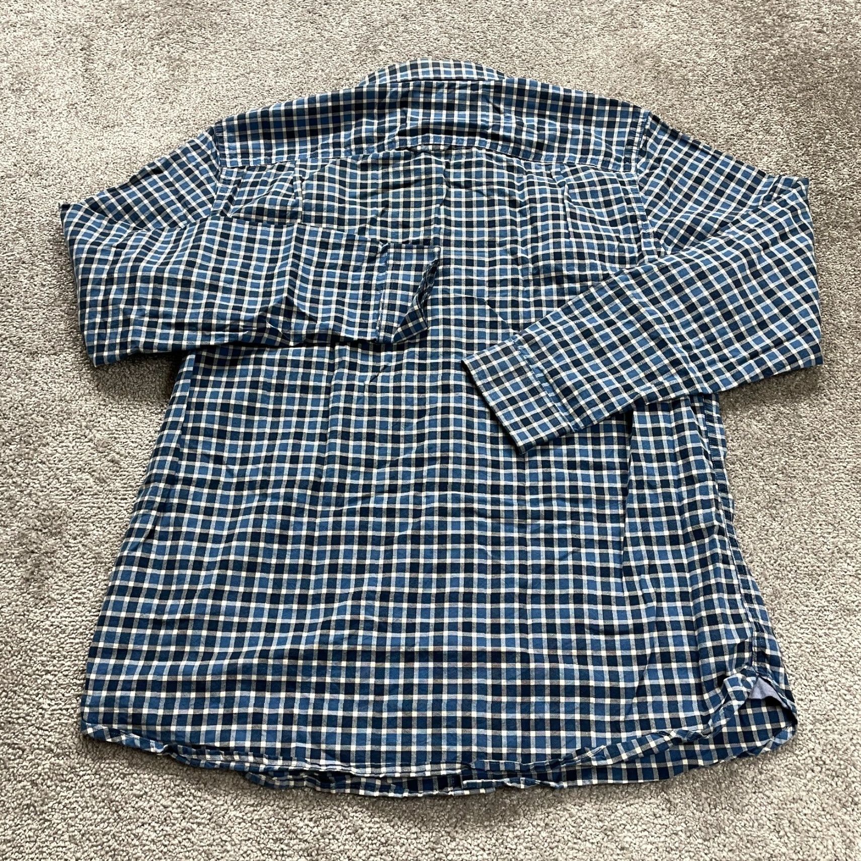 Vintage L.L. Bean Button-Up Shirt Mens Large Blue Plaid Long Sleeve Regular Fit Size US L / EU 52-54 / 3 - 8 Thumbnail
