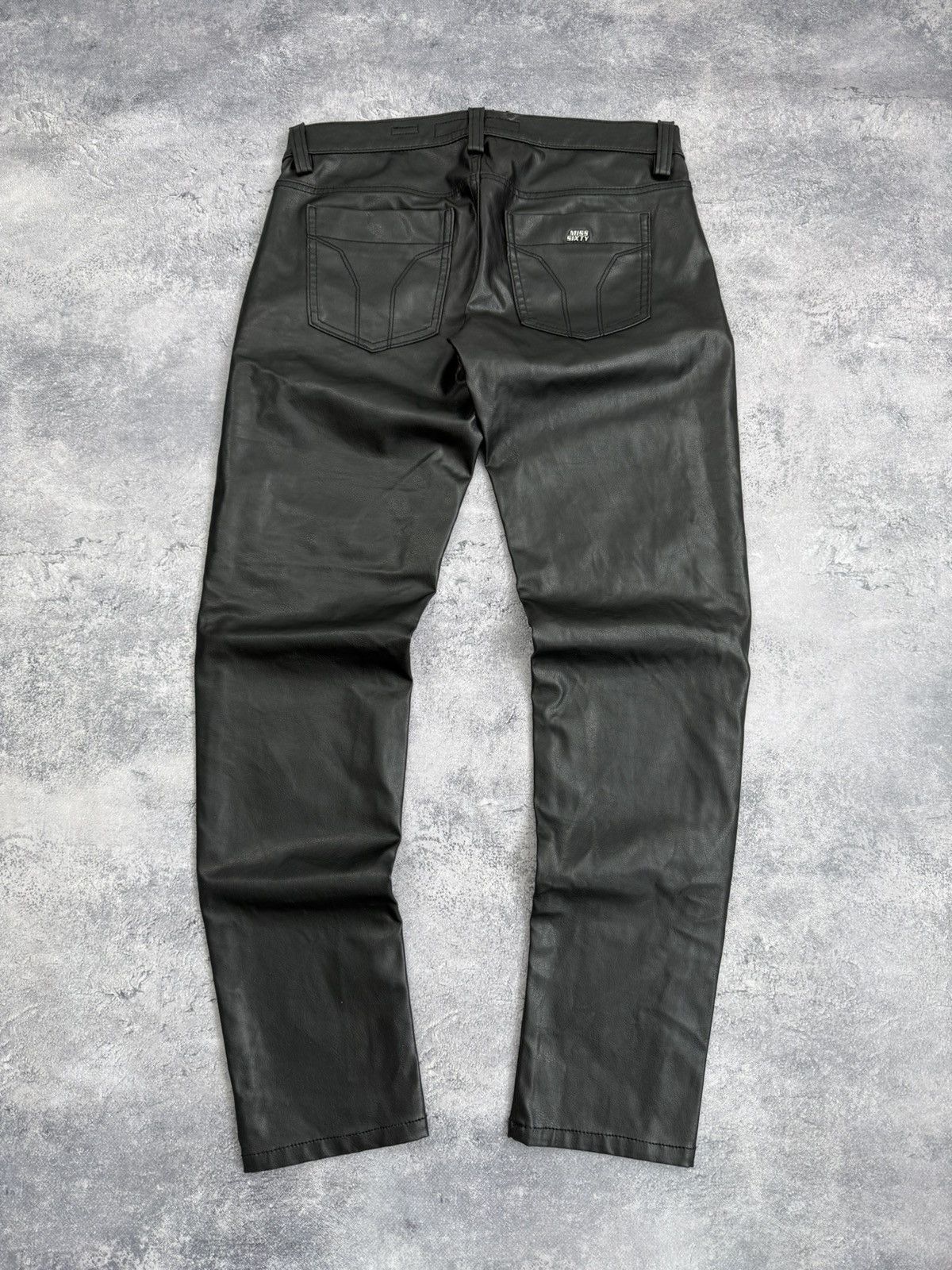 Miss Sixty Miss Sixty Faux Leather Pants Black Zip Shot Vintage Y2K Size 27" / US 4 / IT 40 - 2 Thumbnail