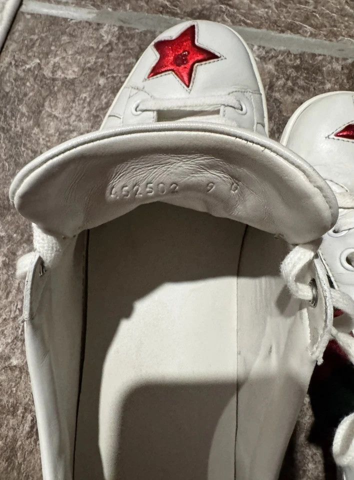 Gucci Gucci Ace Sneakers White 9.5 Stars Low Tops 452502 Size US 9.5 / EU 42-43 - 5 Thumbnail