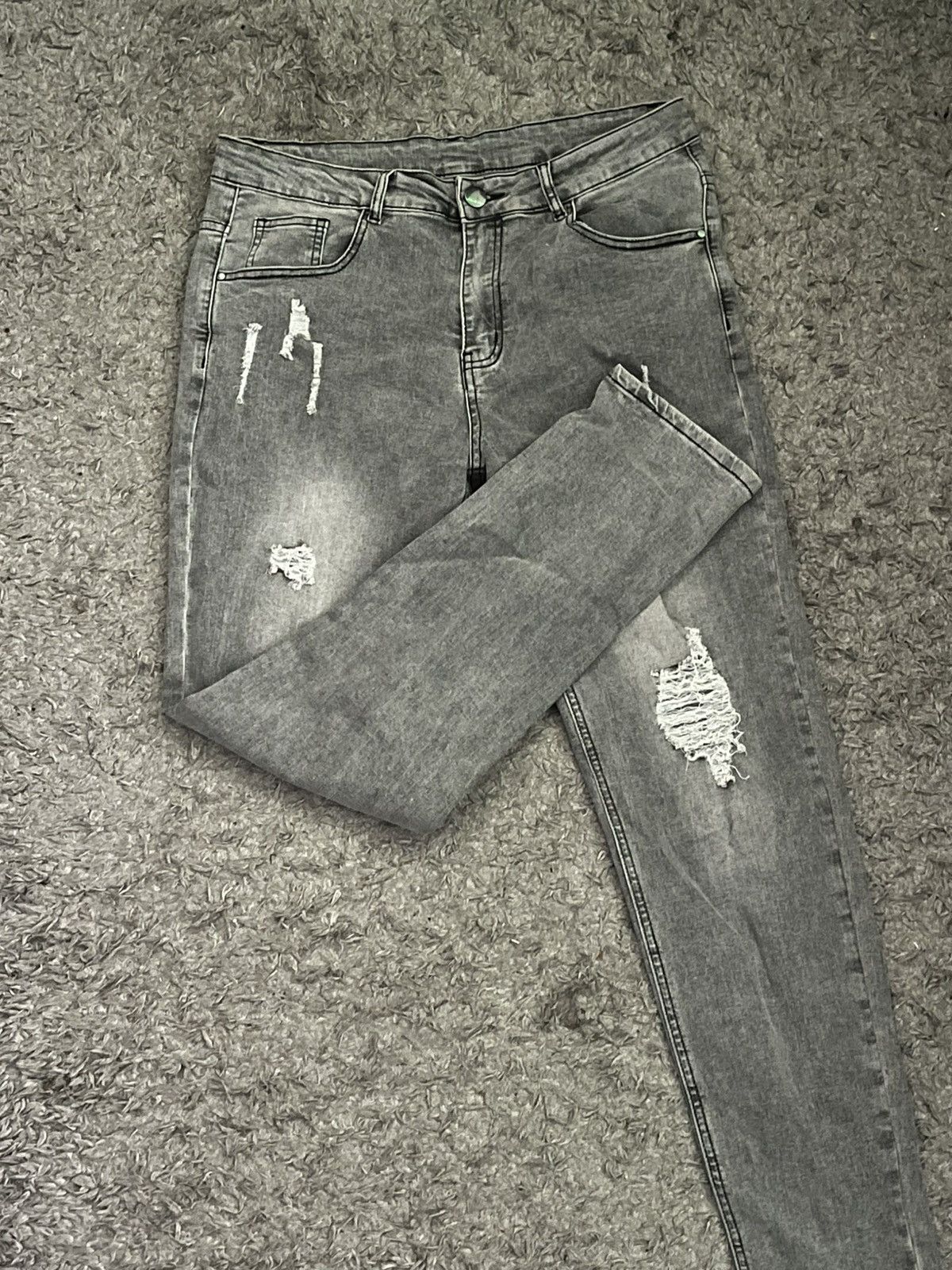 Other Gray distressed jeans Size US 34 / EU 50 - 2 Thumbnail