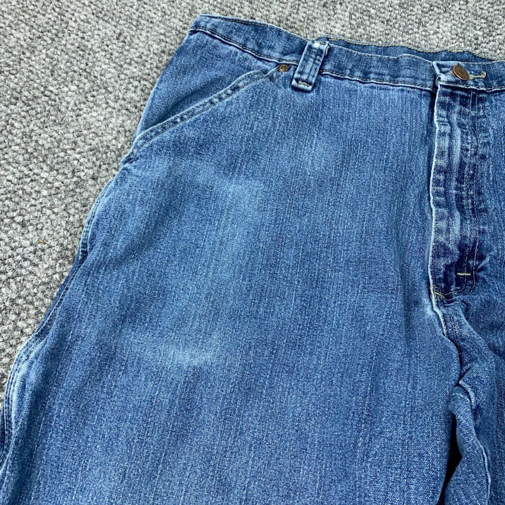 Wrangler VINTAGE Wrangler Jeans Mens 38x32 Blue Straight Denim Stretch 5-Pocket Design Size US 38 / EU 54 - 4 Thumbnail