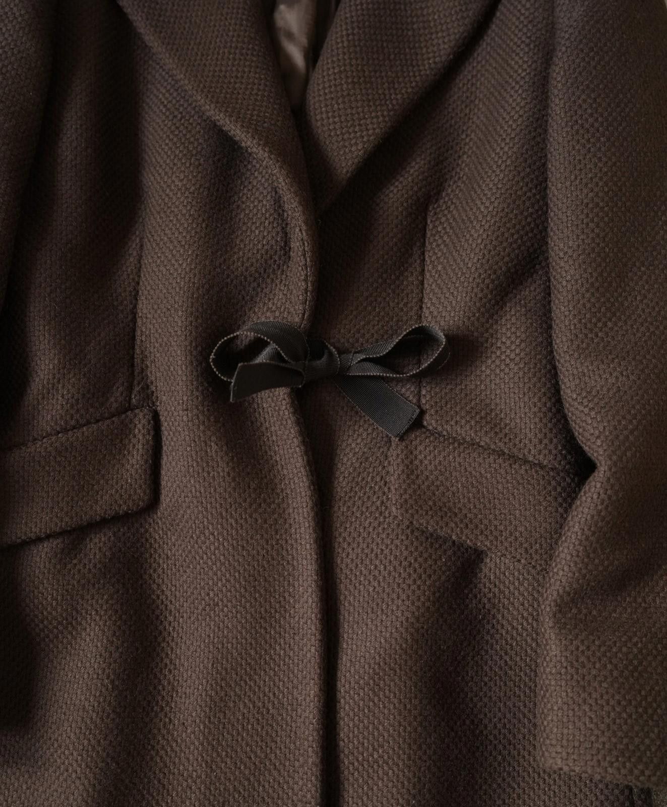 Prada F/W 2000 Prada RUNWAY Chocholate Wool Laces Bow Coat Size M / US 6-8 / IT 42-44 - 4 Thumbnail